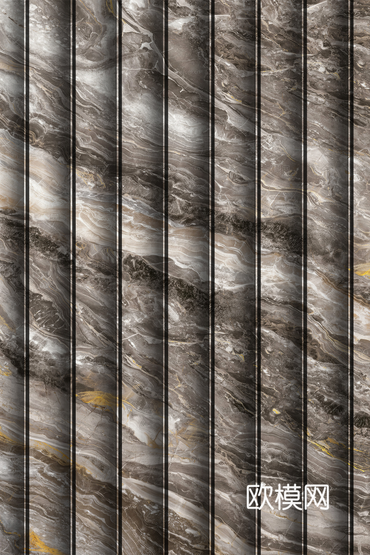 岩板大理石纹波浪艺术背景墙下载（渲染图7）
