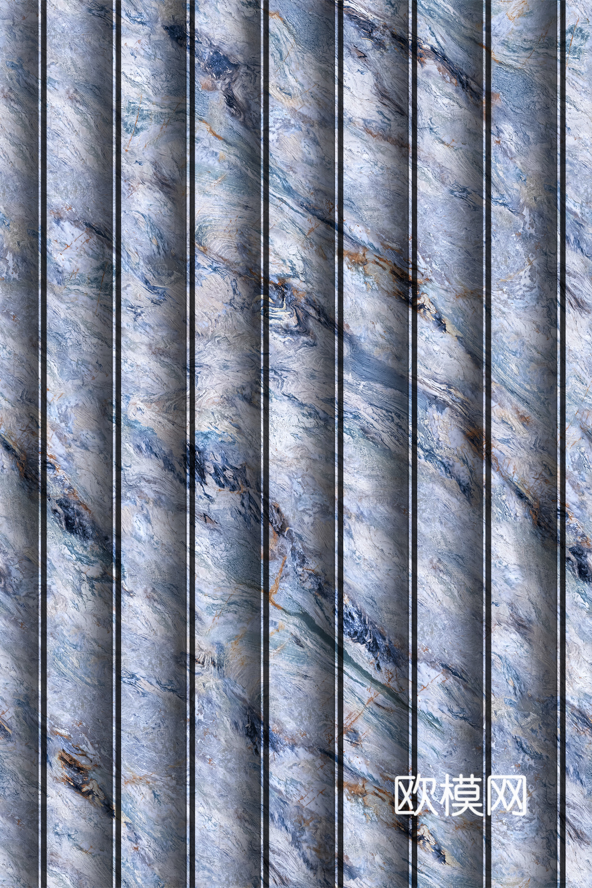 岩板大理石纹波浪艺术背景墙下载（渲染图7）