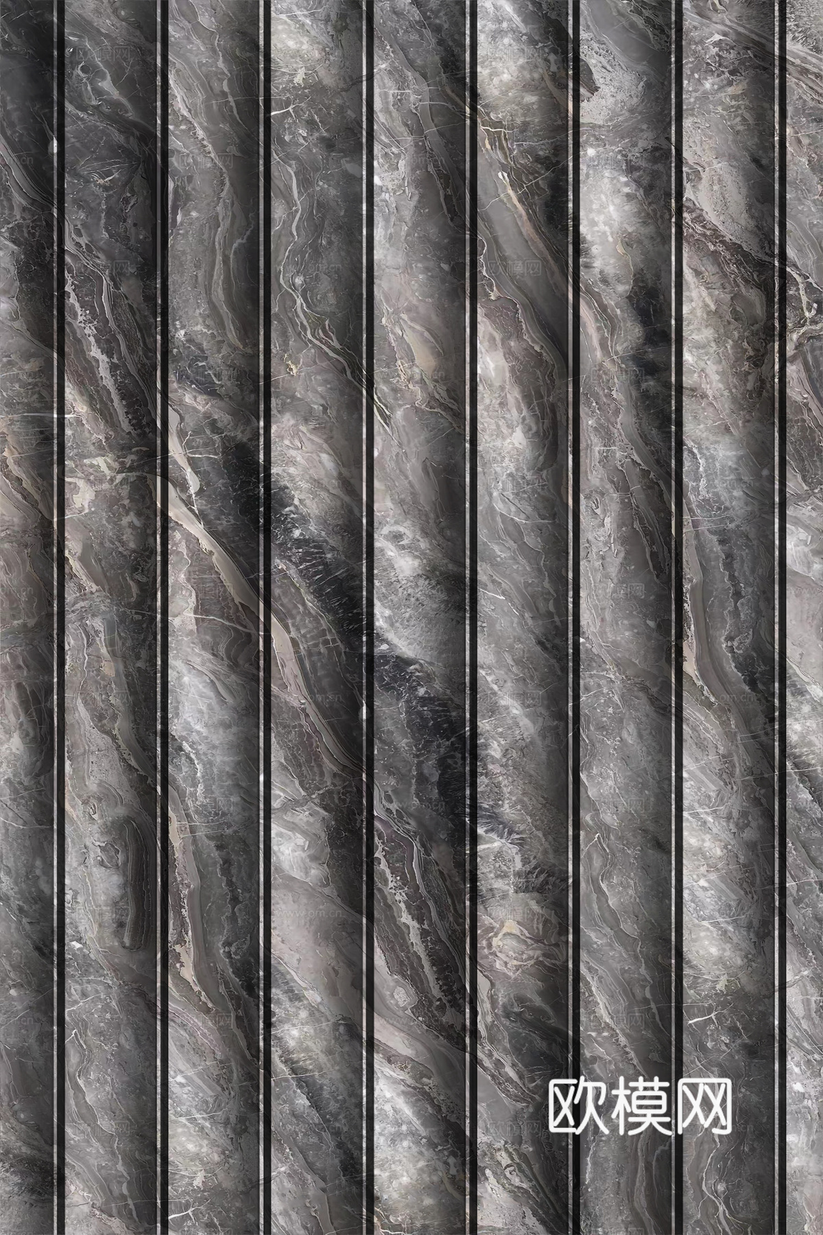 岩板大理石纹波浪艺术背景墙下载（渲染图3）