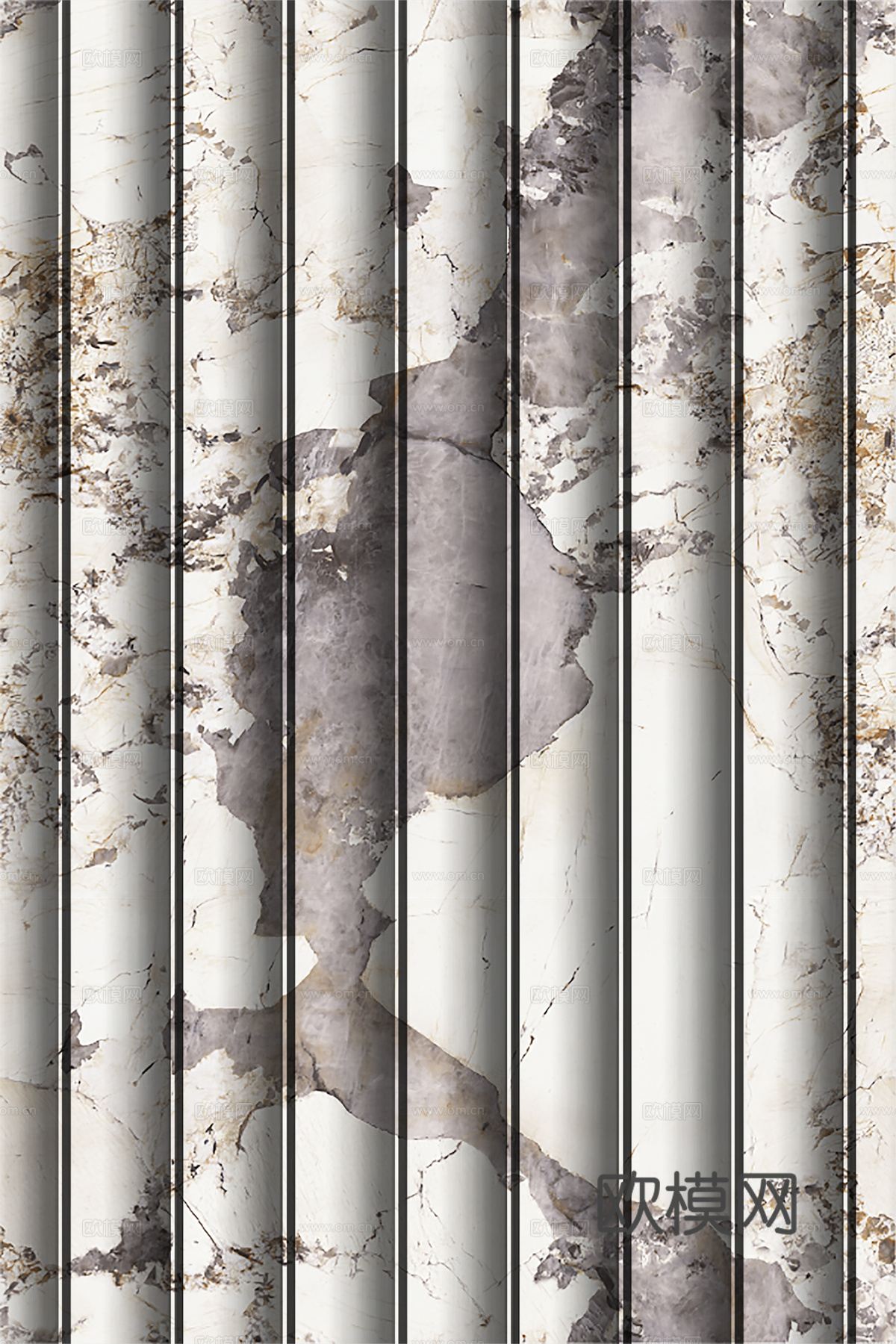 岩板大理石纹波浪艺术背景墙下载（渲染图1）