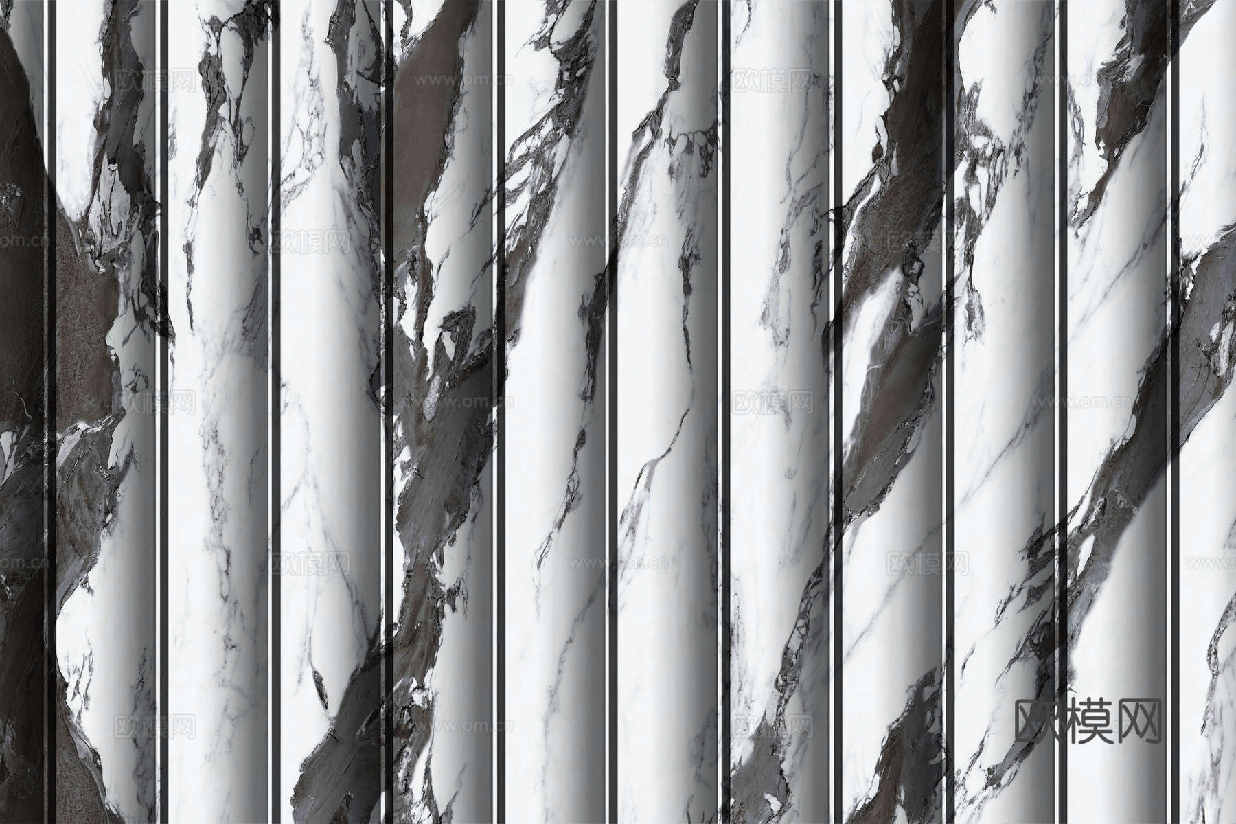 岩板大理石纹波浪艺术背景墙下载（渲染图4）