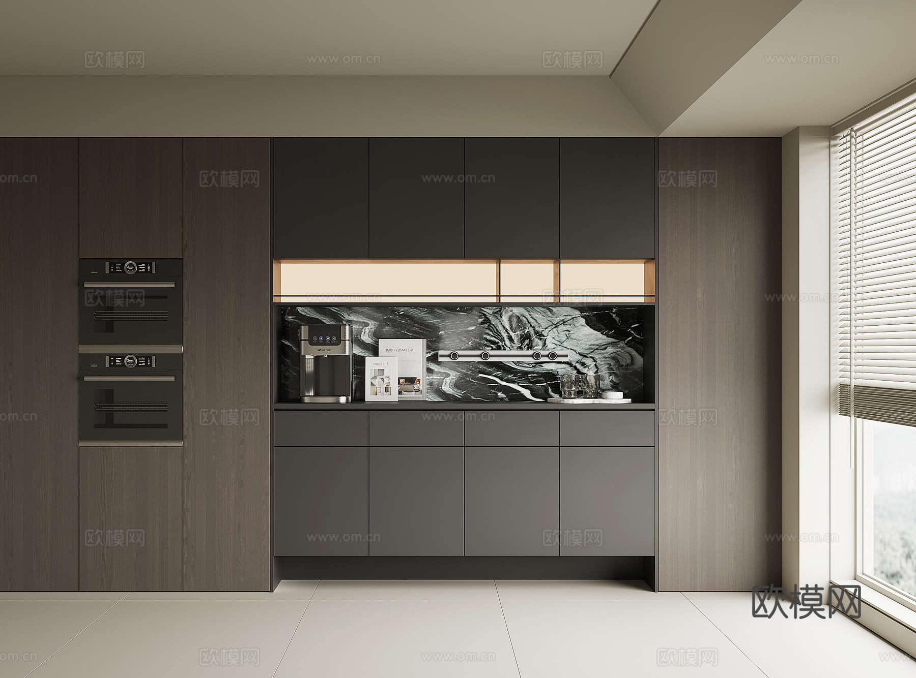 现代酒柜餐边柜3d模型下载