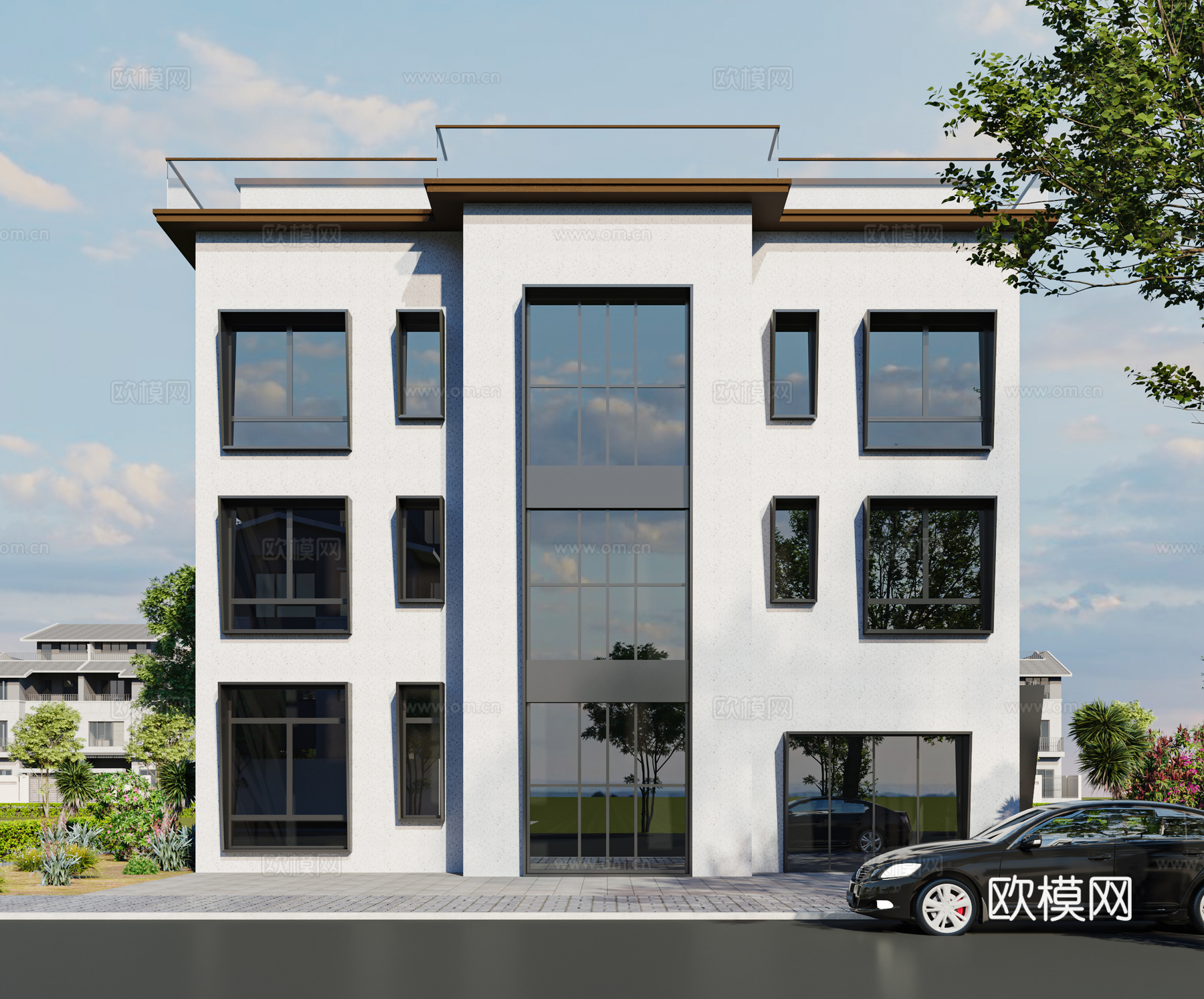 现代别墅外观 建筑外观 独栋别墅 别墅建筑 G8463d模型