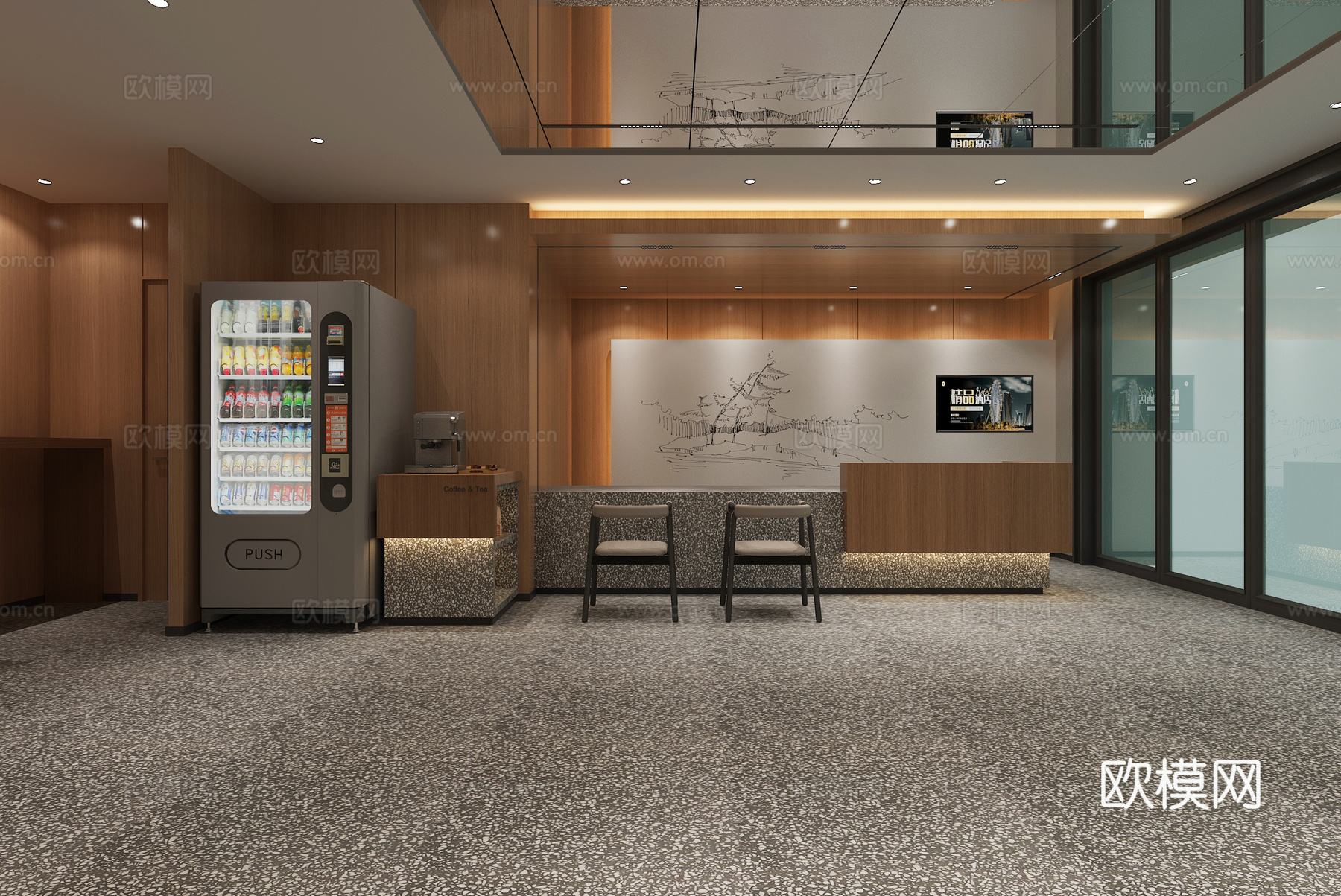 现代酒店大厅3d模型