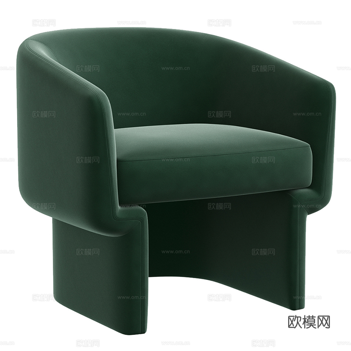 现代意式布艺扶手椅3d模型