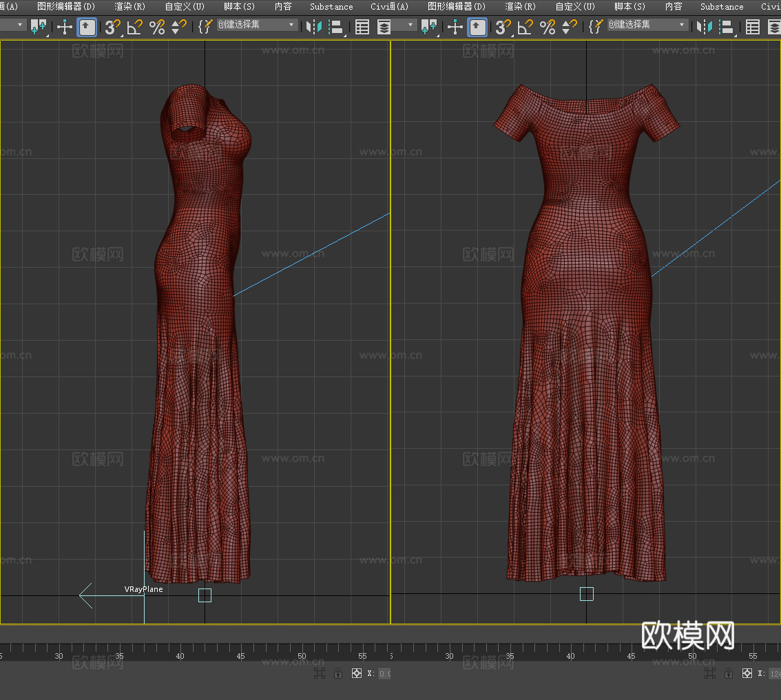 连衣裙 女性服装 女装 衣服3d模型