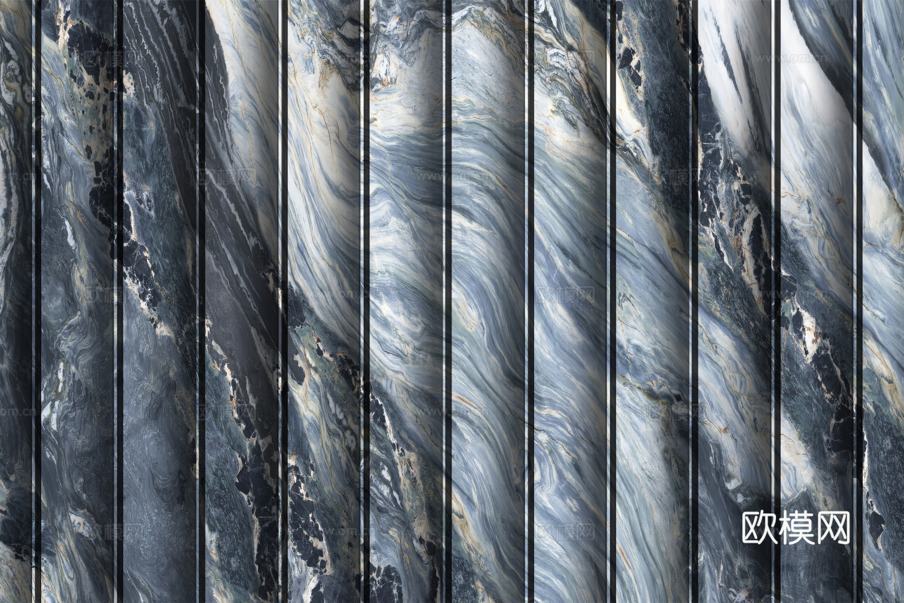 岩板大理石纹波浪艺术背景墙下载（渲染图8）