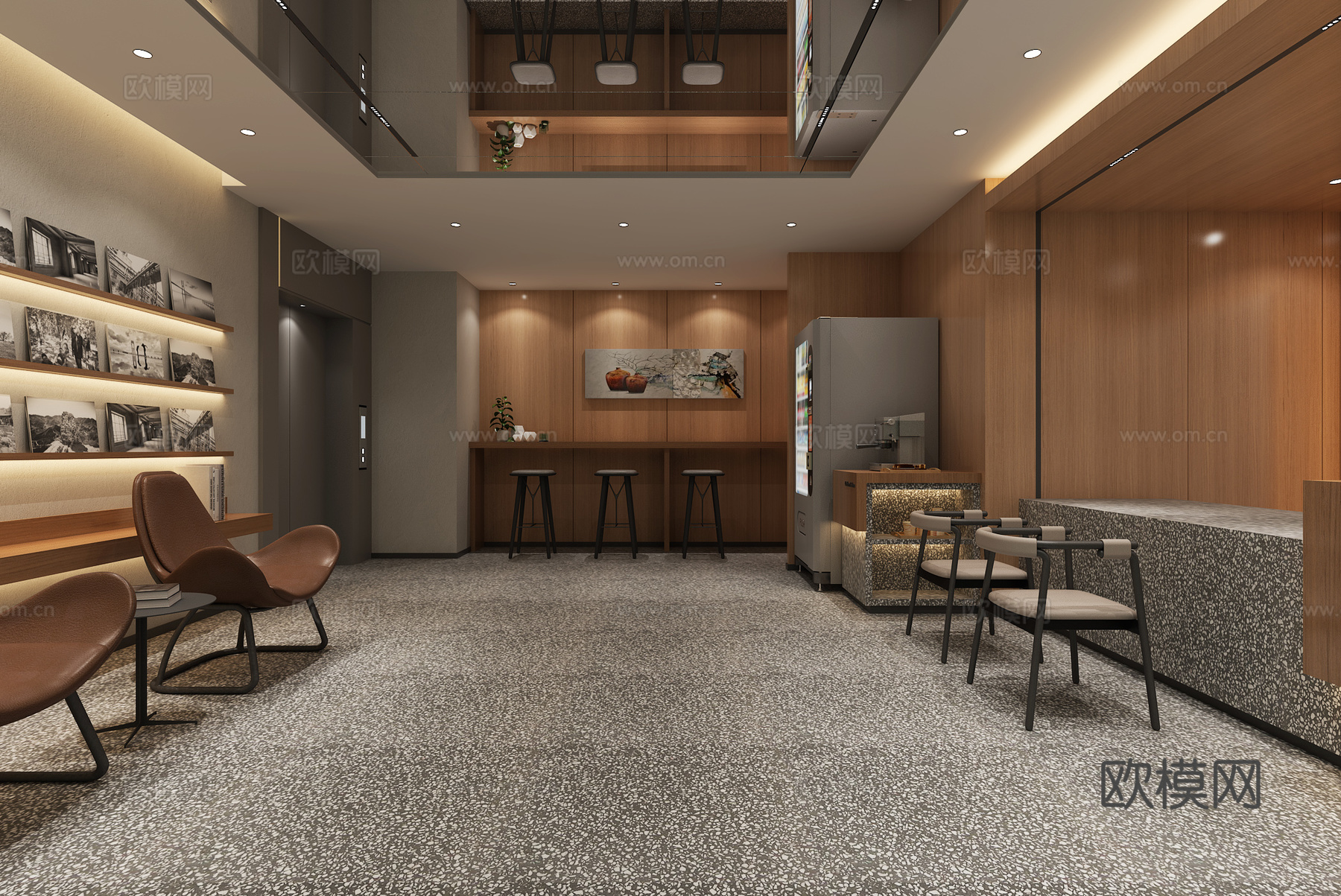 现代酒店大厅3d模型