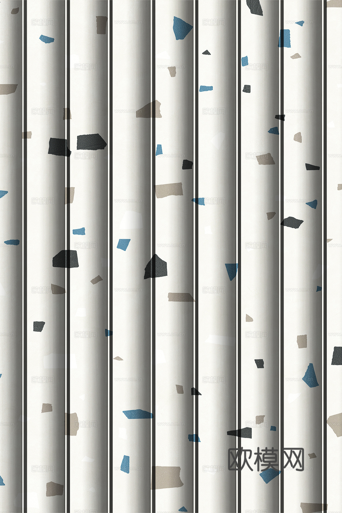 岩板大理石纹波浪艺术背景墙下载（渲染图8）