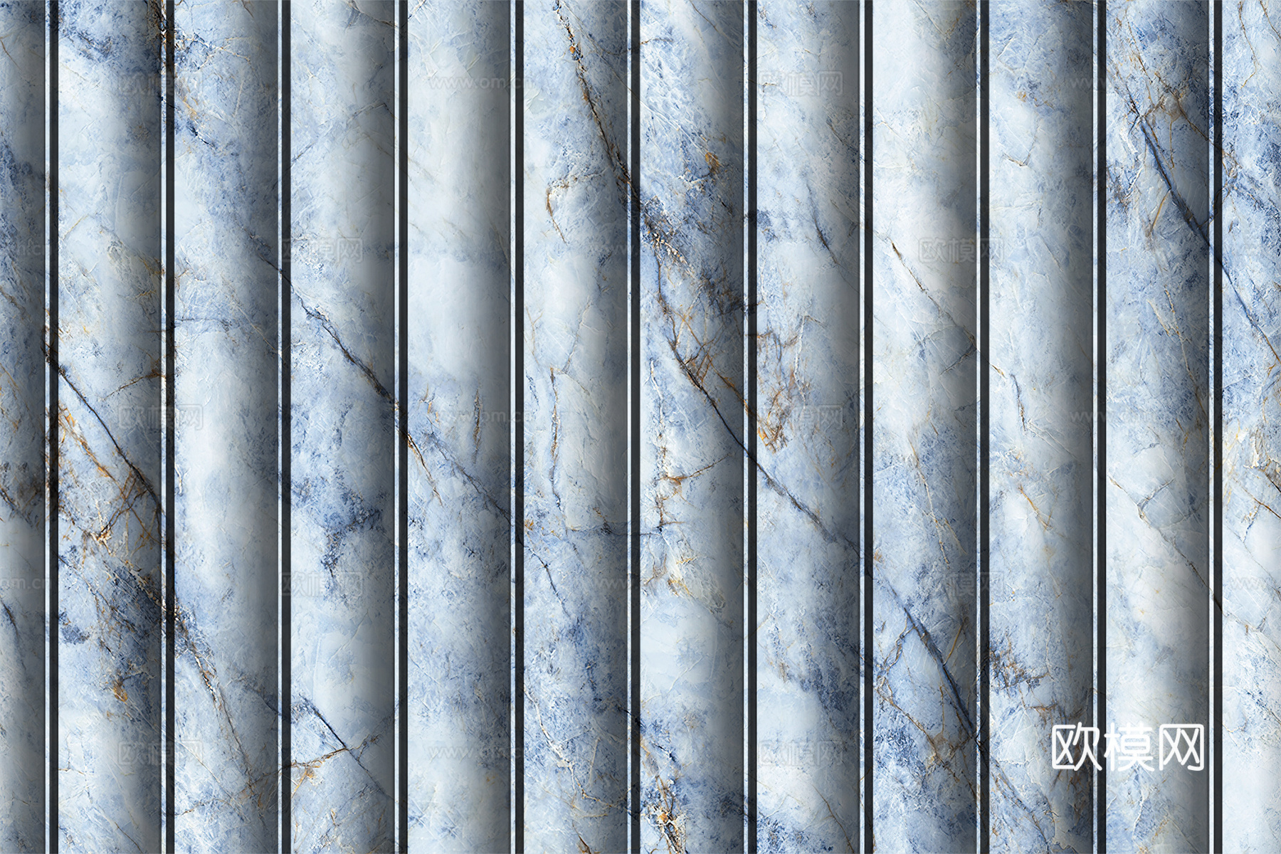 岩板大理石纹波浪艺术背景墙下载（渲染图8）