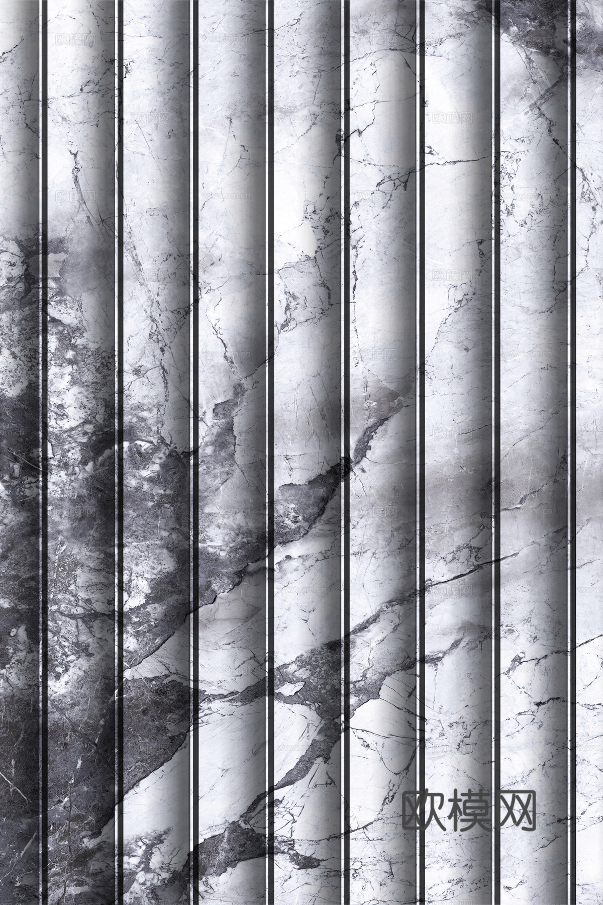 岩板大理石纹波浪艺术背景墙下载（渲染图3）