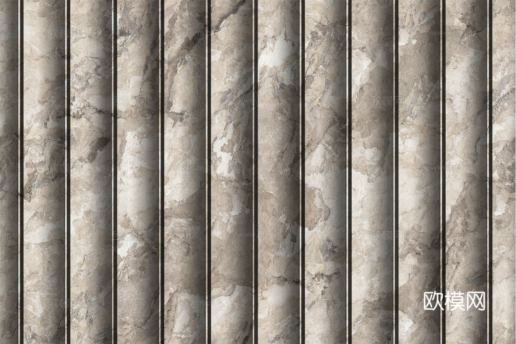 岩板大理石纹波浪艺术背景墙下载（渲染图6）