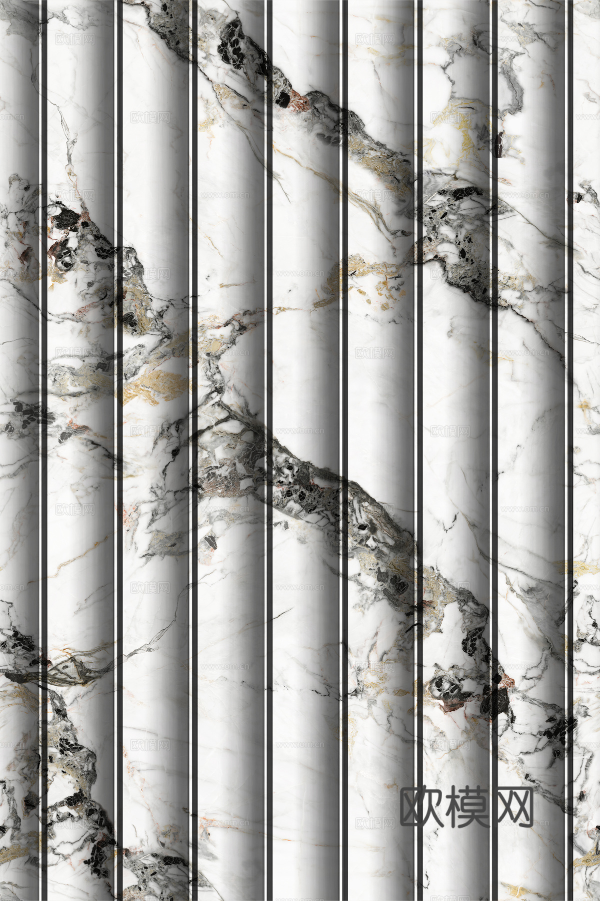 岩板大理石纹波浪艺术背景墙下载（渲染图4）