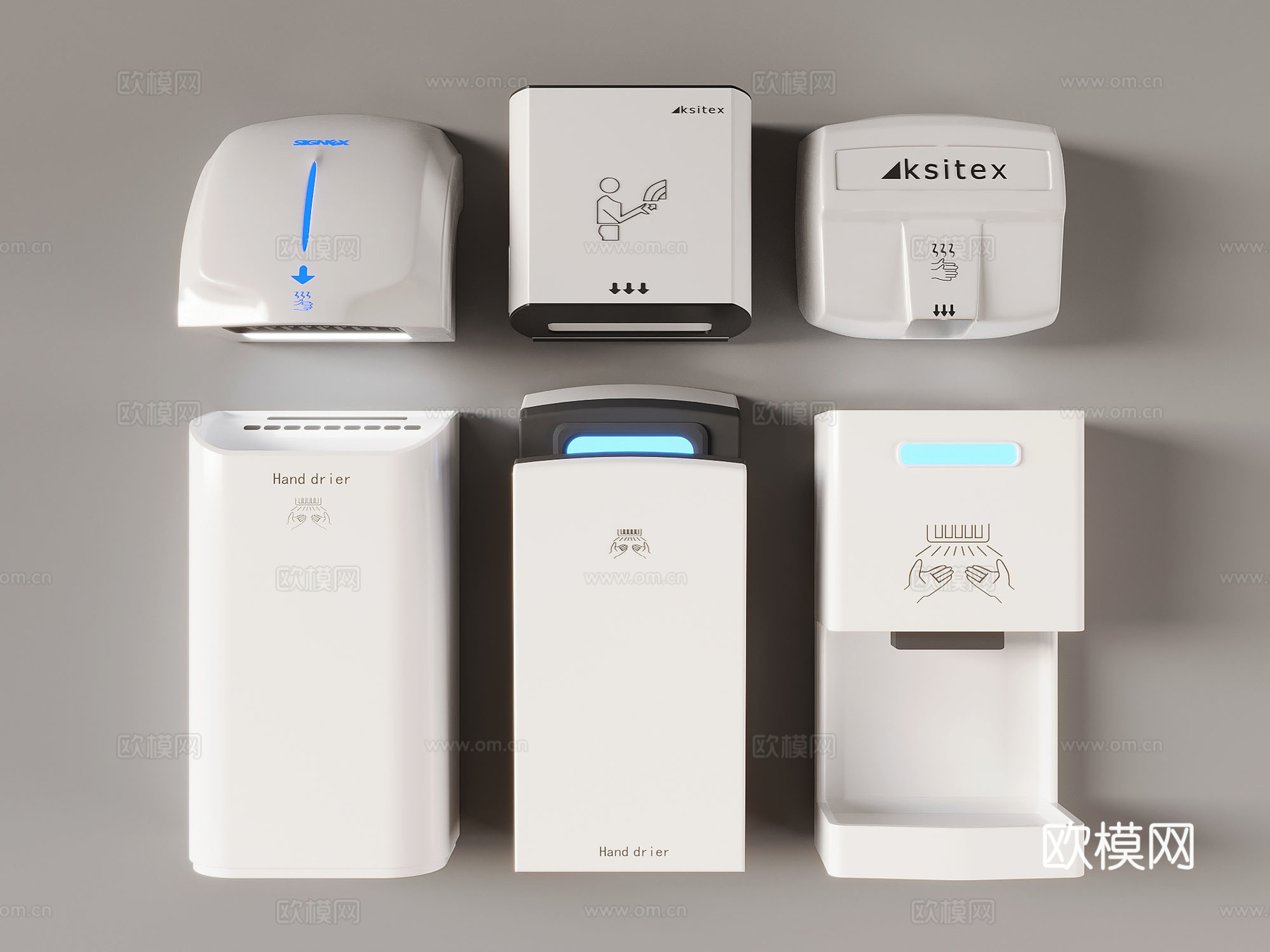 智能烘手机烘手器 洗手液机 干手机吹干烘干器3d模型