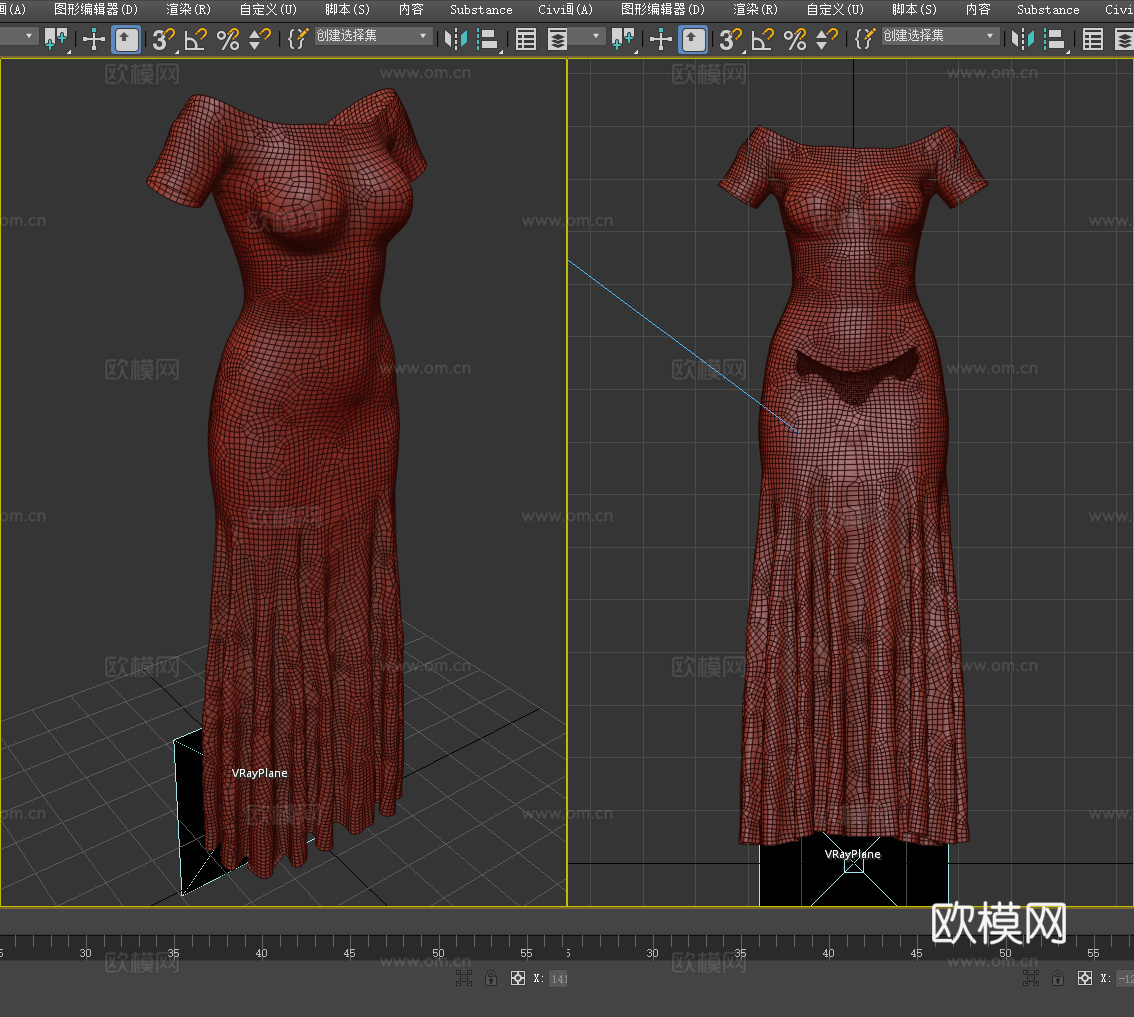 连衣裙 女性服装 女装 衣服3d模型