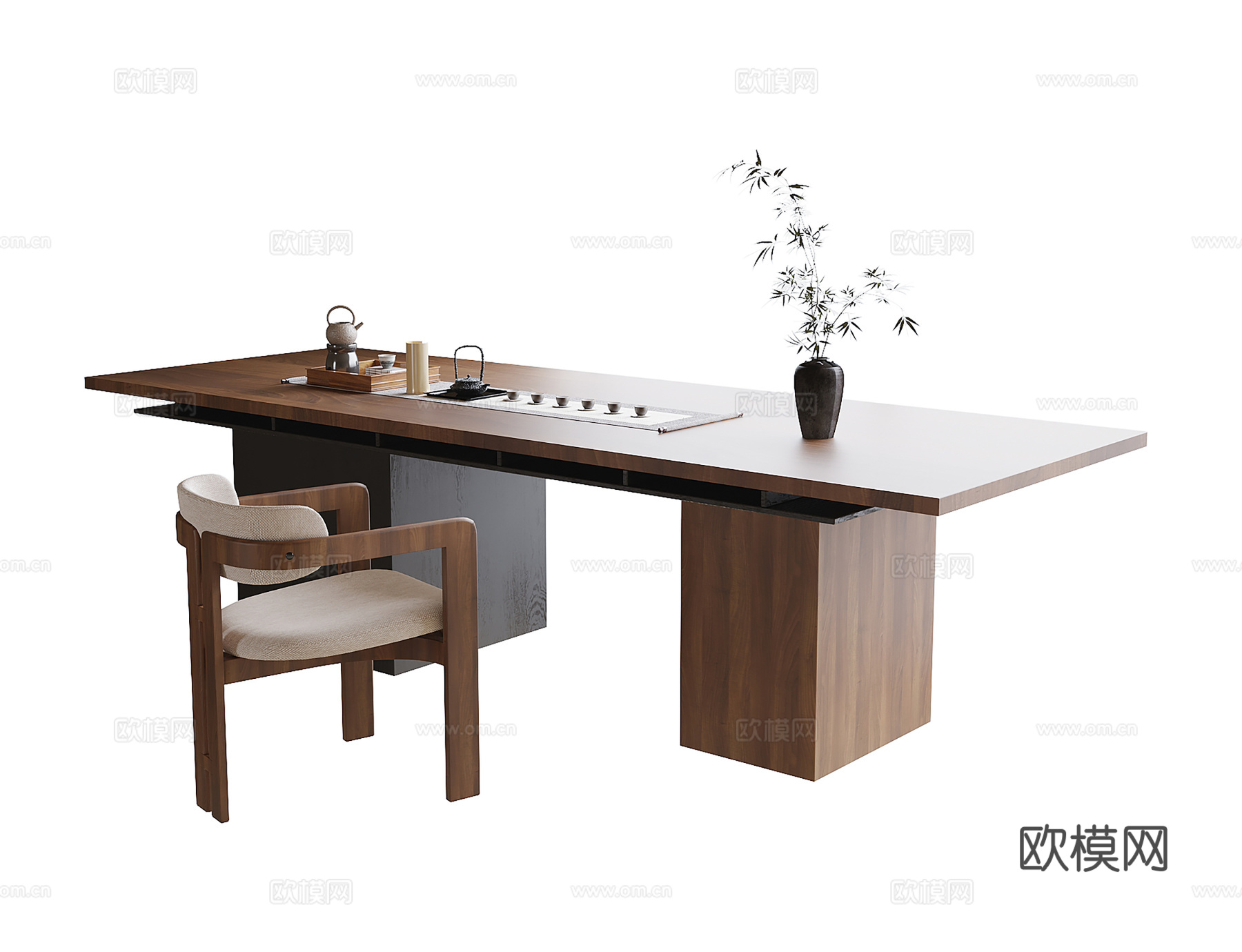 现代茶桌椅 茶桌 茶椅su模型