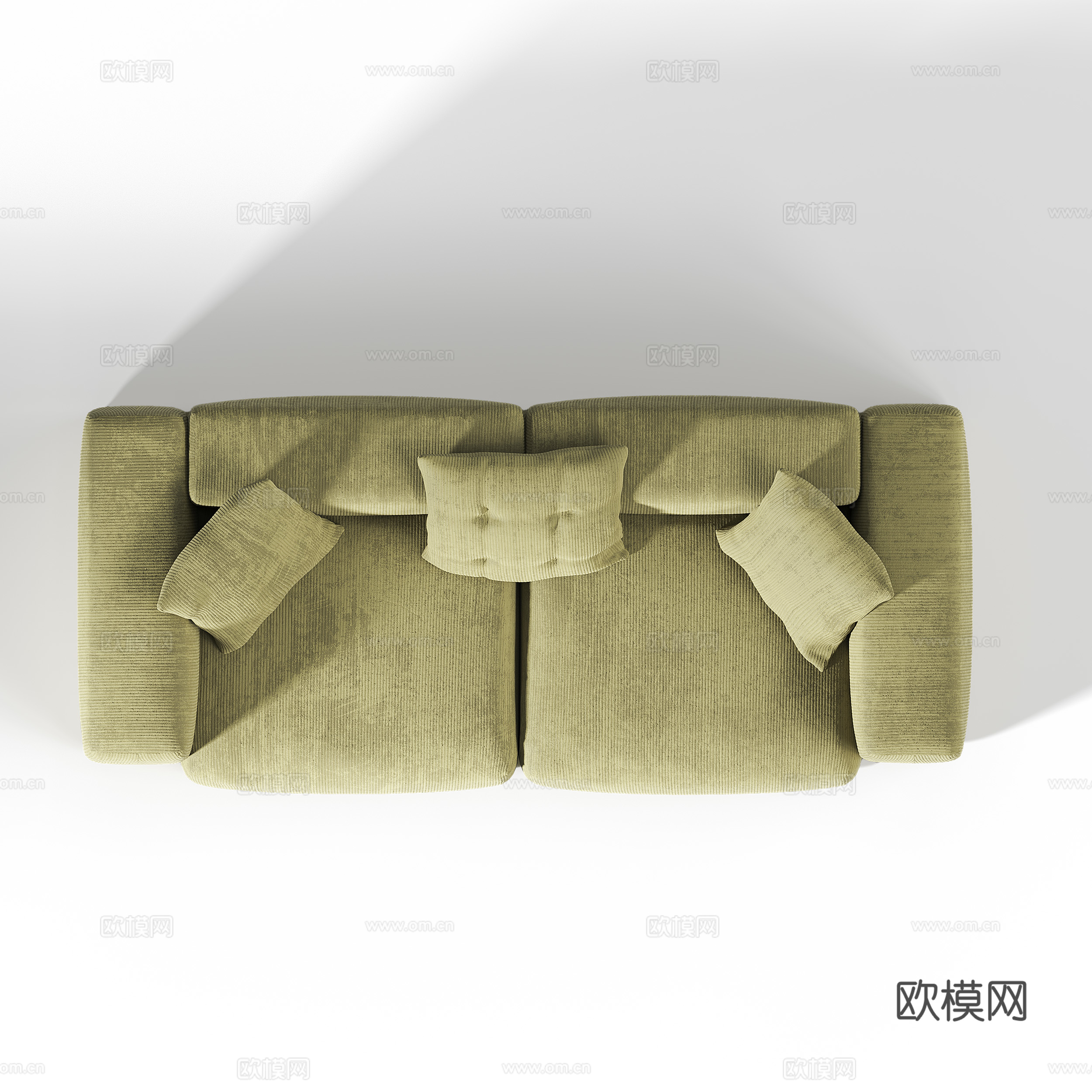 现代奶油风布艺休闲沙发3d模型