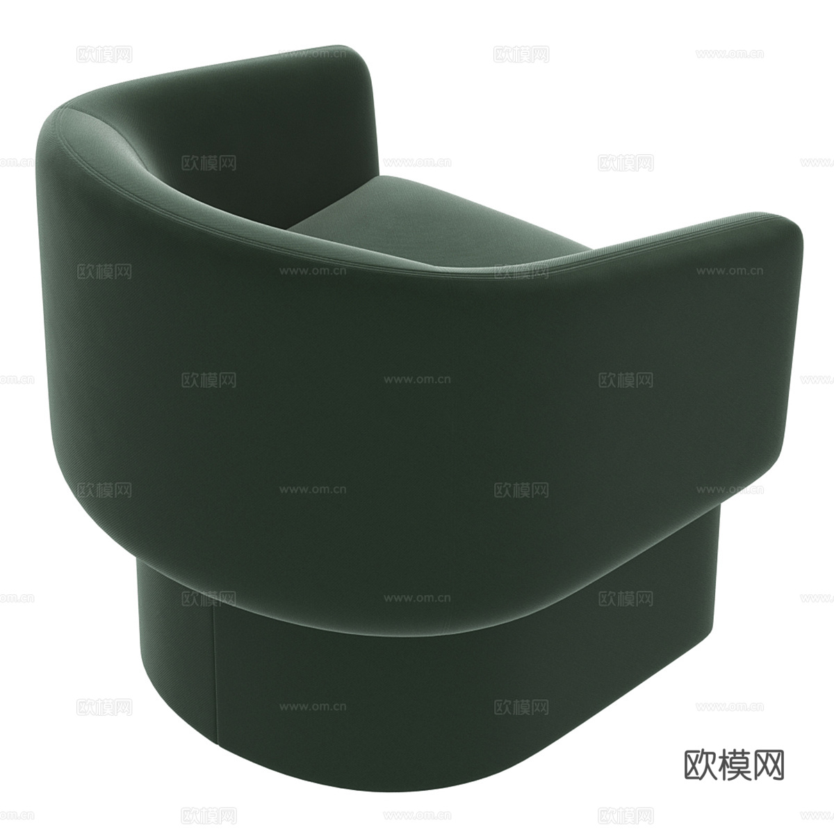 现代意式布艺扶手椅3d模型