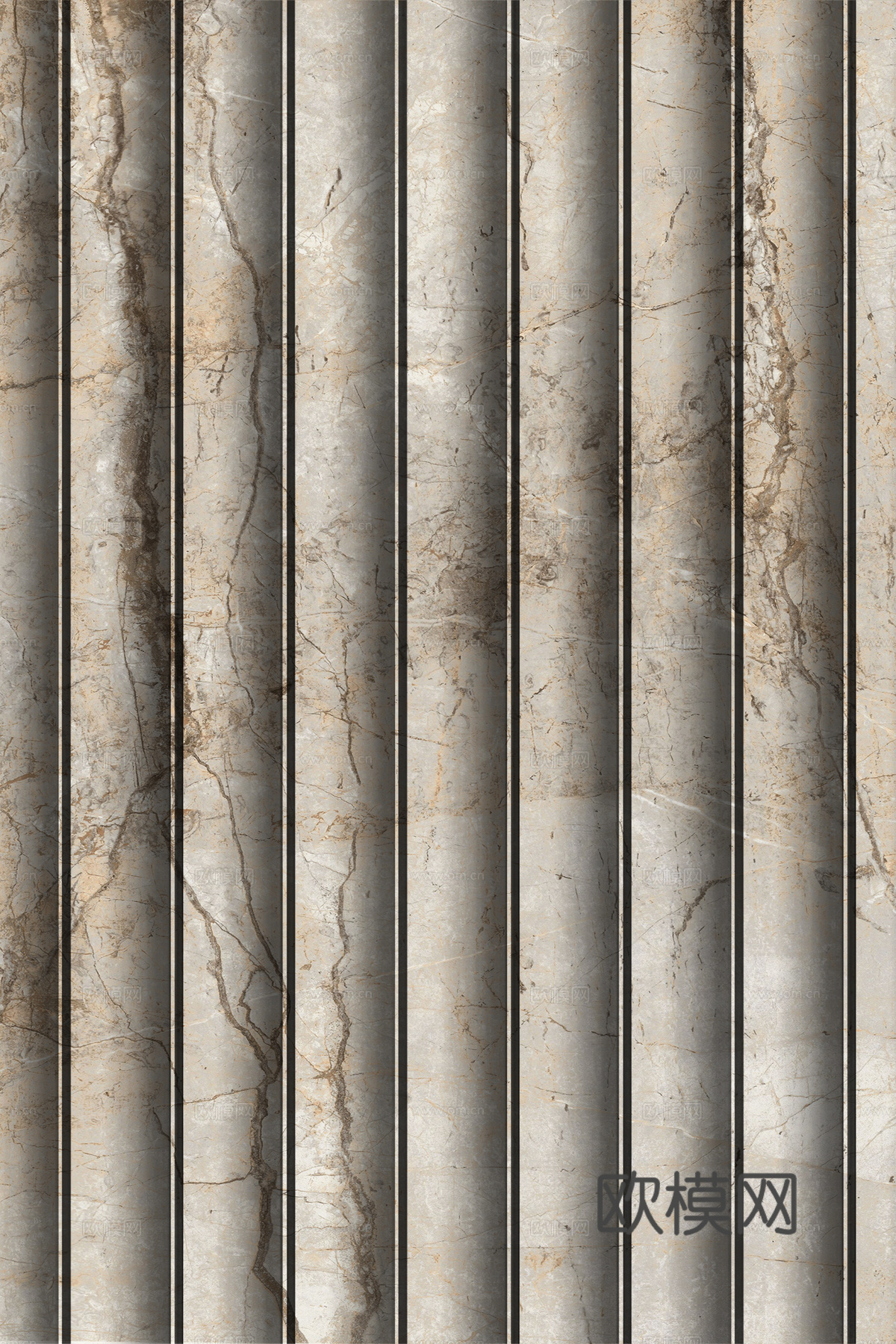 岩板大理石纹波浪艺术背景墙下载（渲染图8）