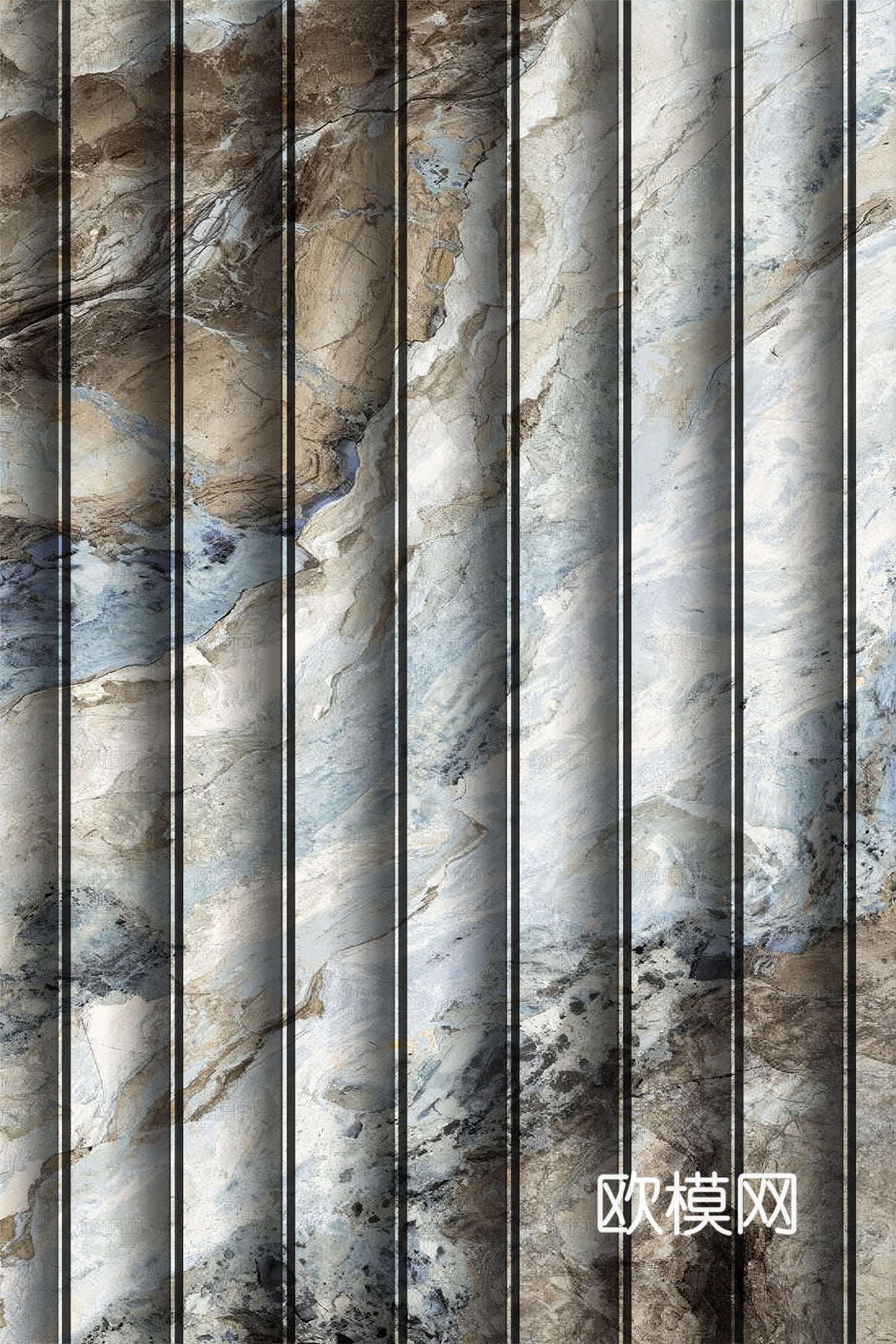 岩板大理石纹波浪艺术背景墙下载（渲染图8）