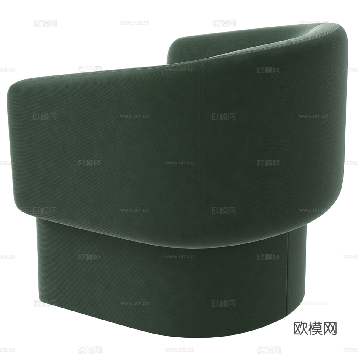 现代意式布艺扶手椅3d模型