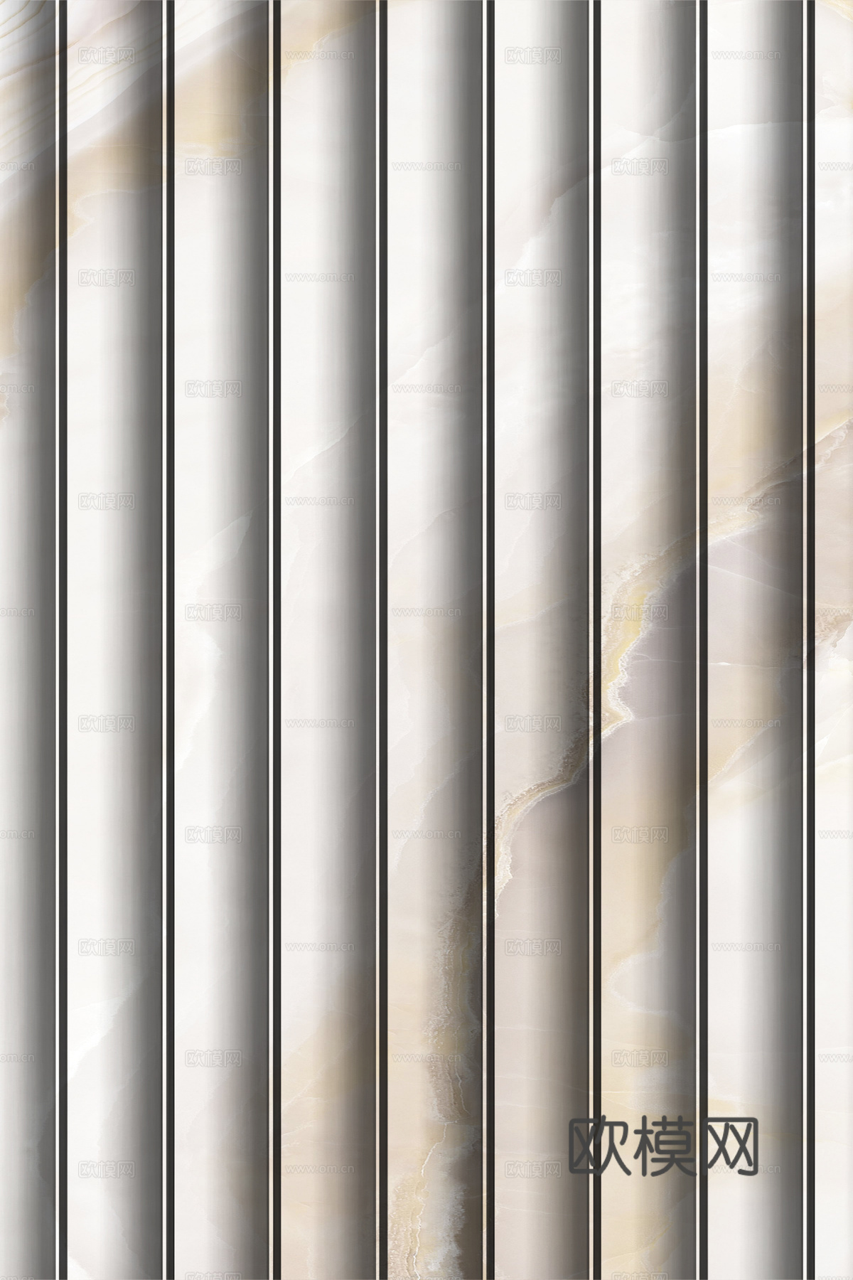 岩板大理石纹波浪艺术背景墙下载（渲染图1）