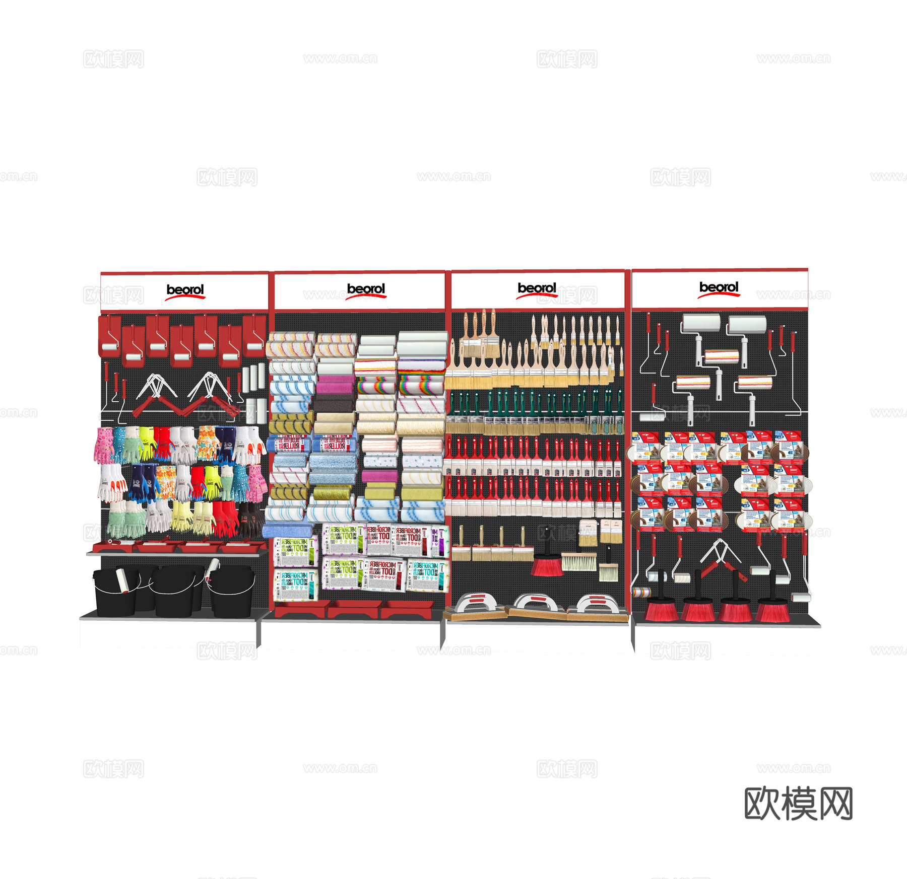 现代五金配件展示架su模型