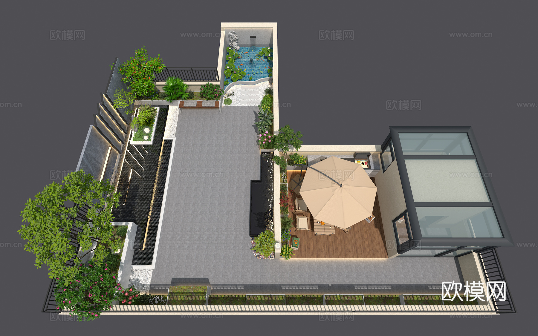 屋顶花园3d模型