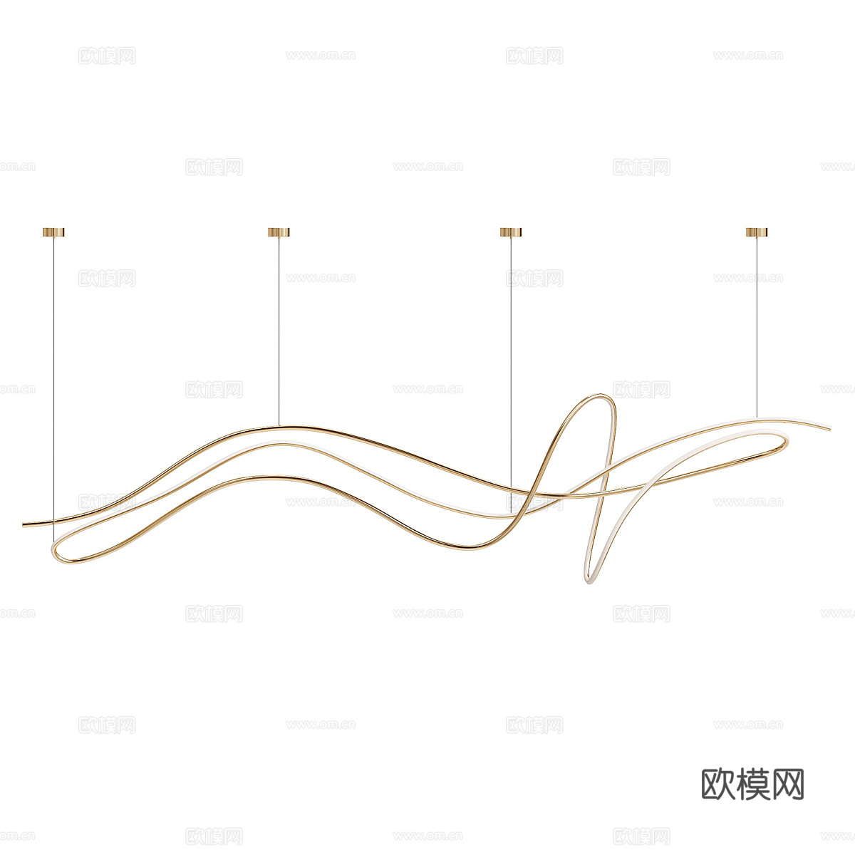 现代意式极简线性装饰吊灯3d模型