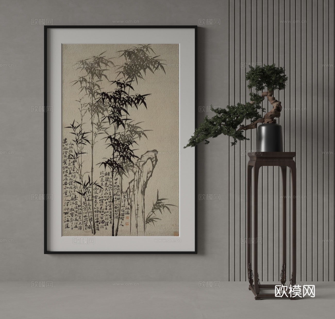 中式装饰画3d模型