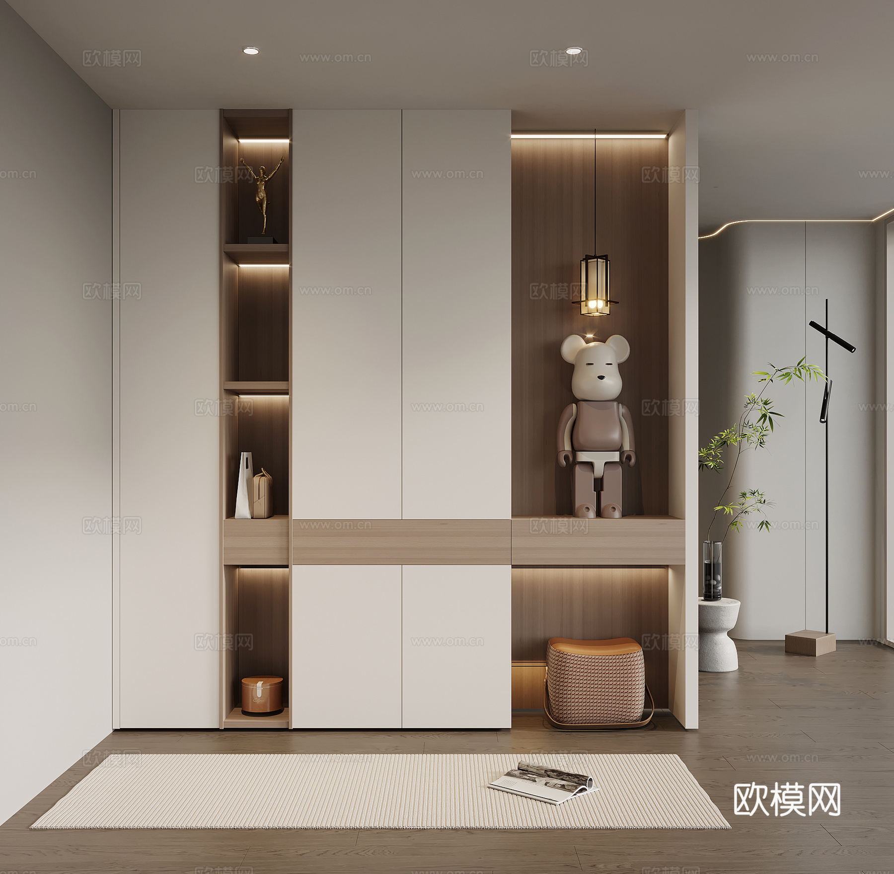 玄关鞋柜 现代鞋柜摆件3d模型