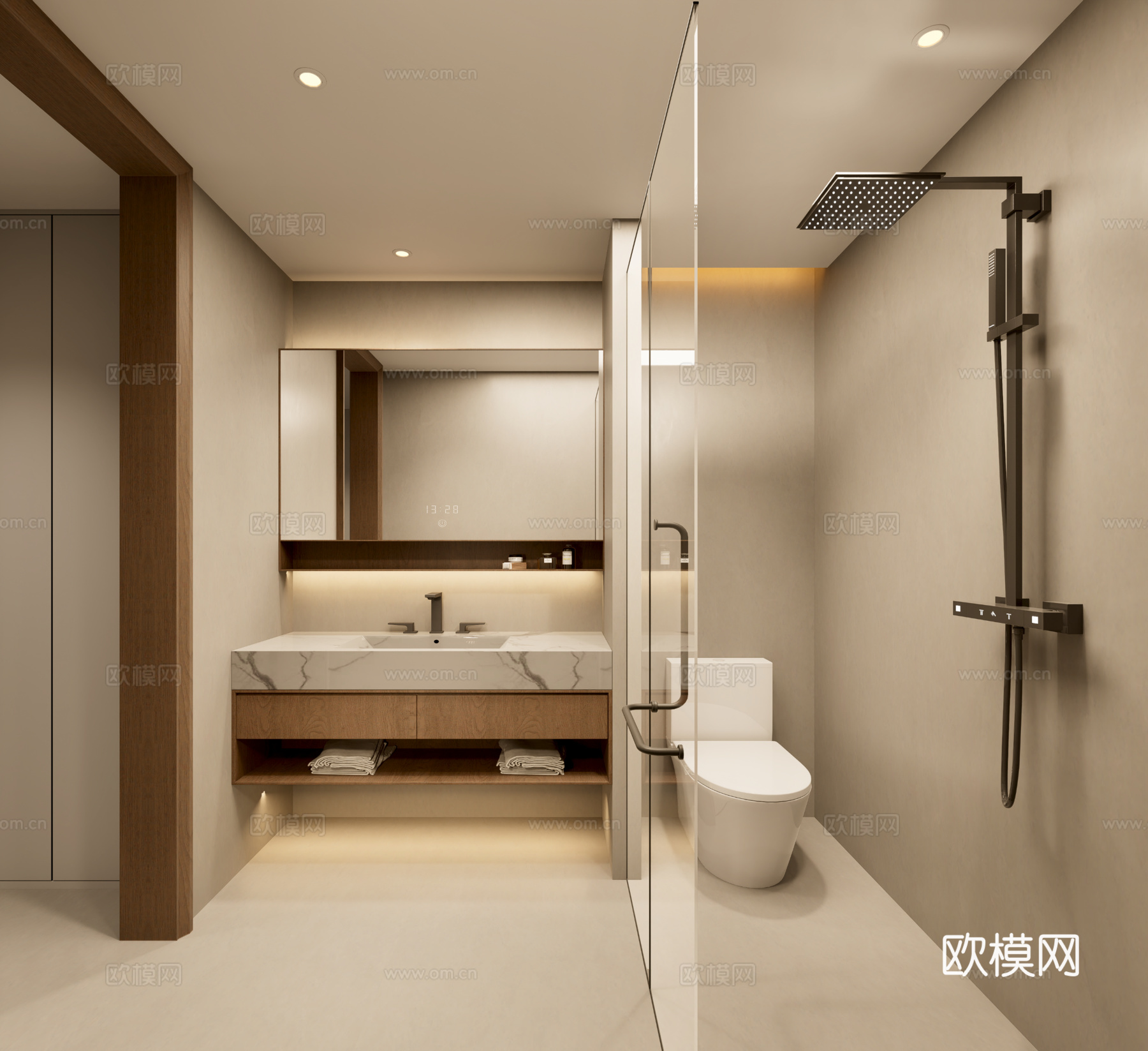 新中式卫生间su模型