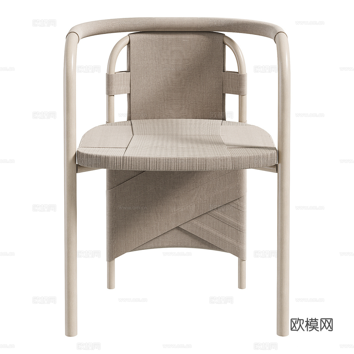 新中式侘寂藤编餐椅3d模型