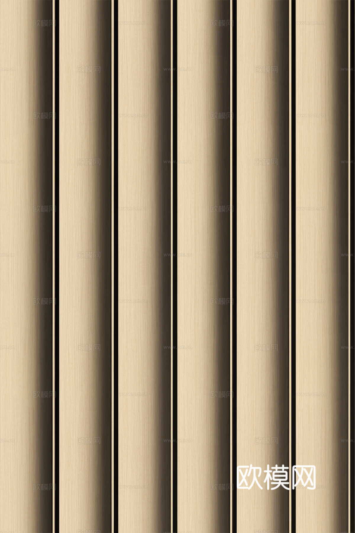 高清木纹格栅长城板下载（渲染图3）