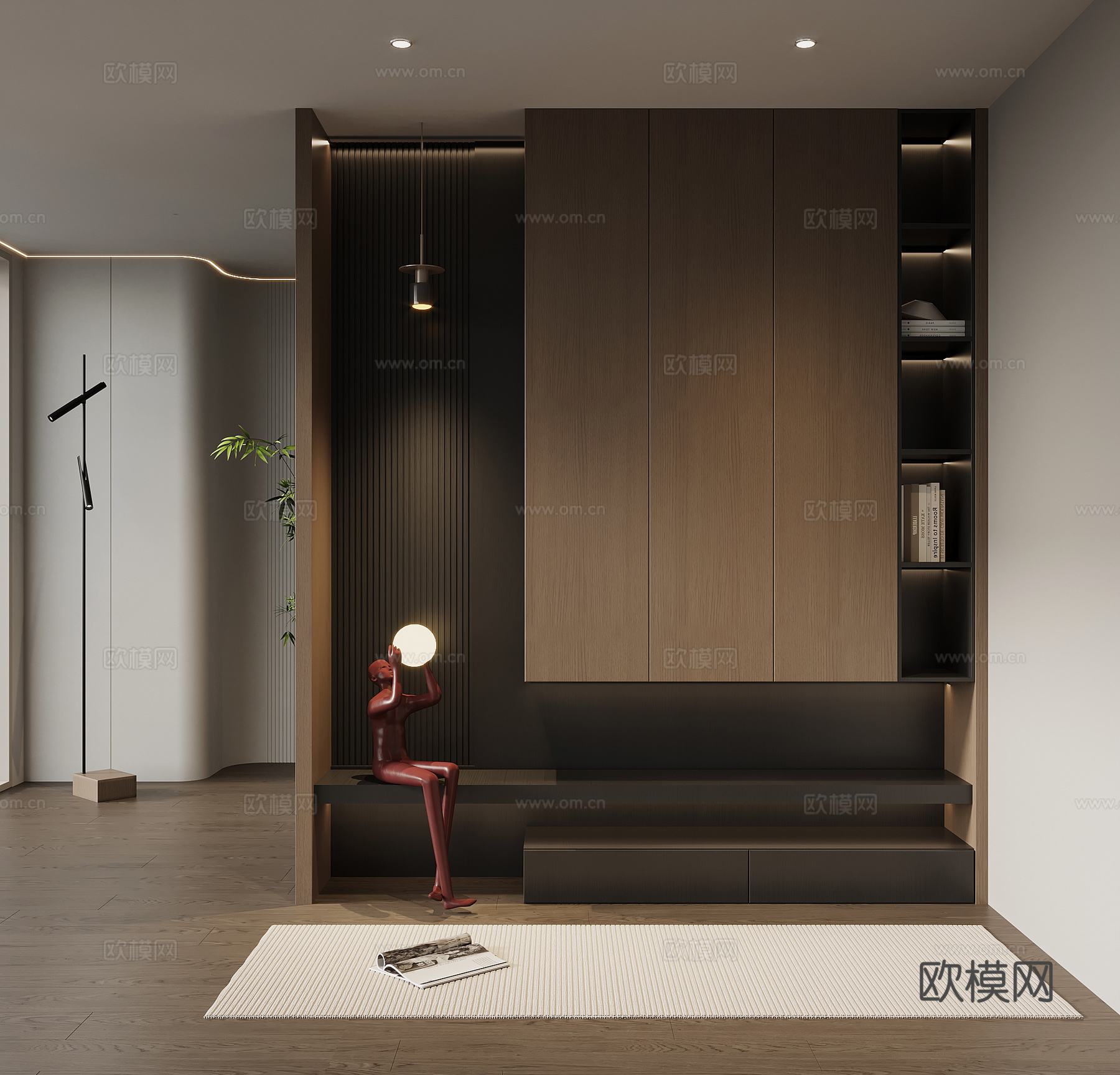 玄关鞋柜 现代鞋柜摆件3d模型