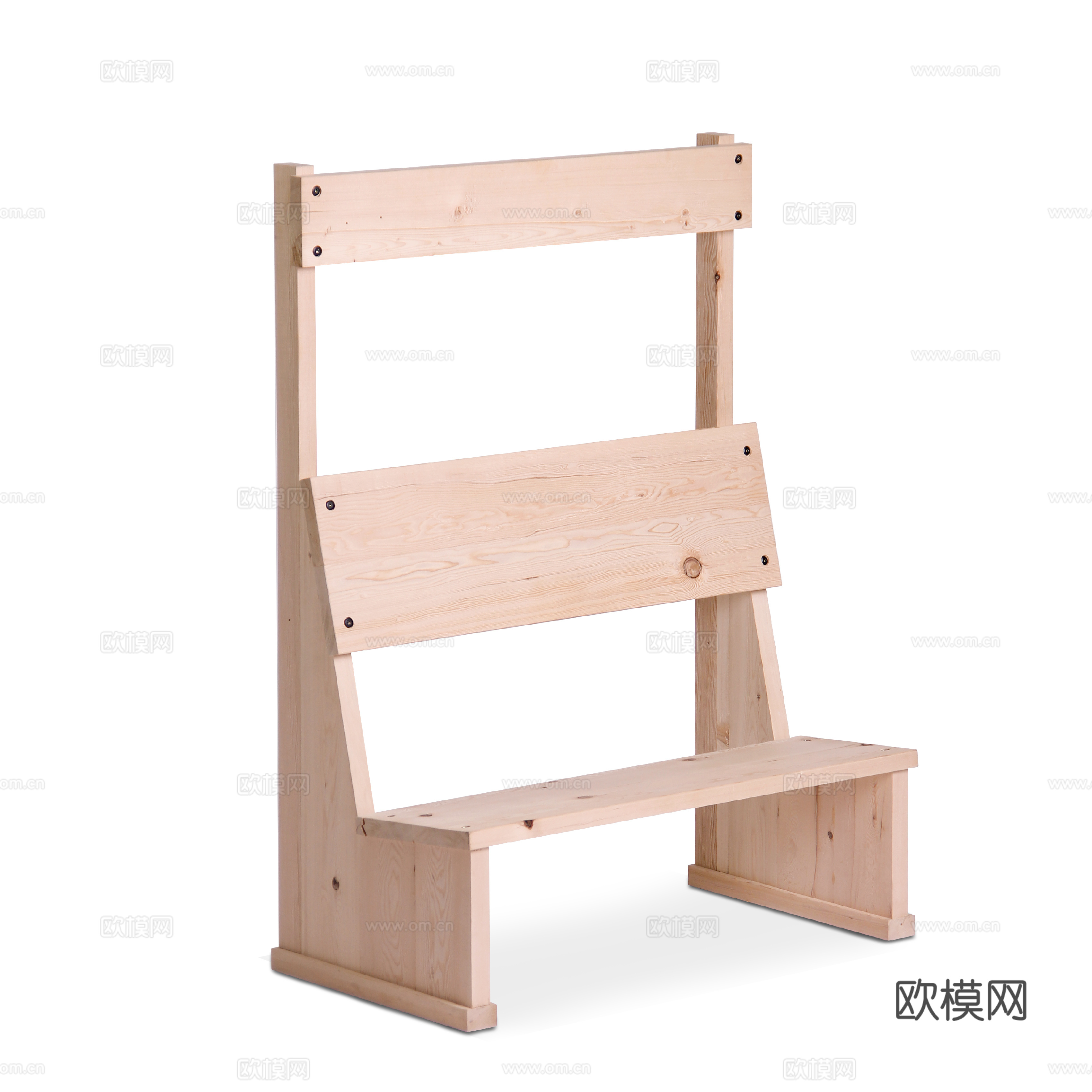 北欧木制长凳子 换鞋凳 户外休息凳su模型