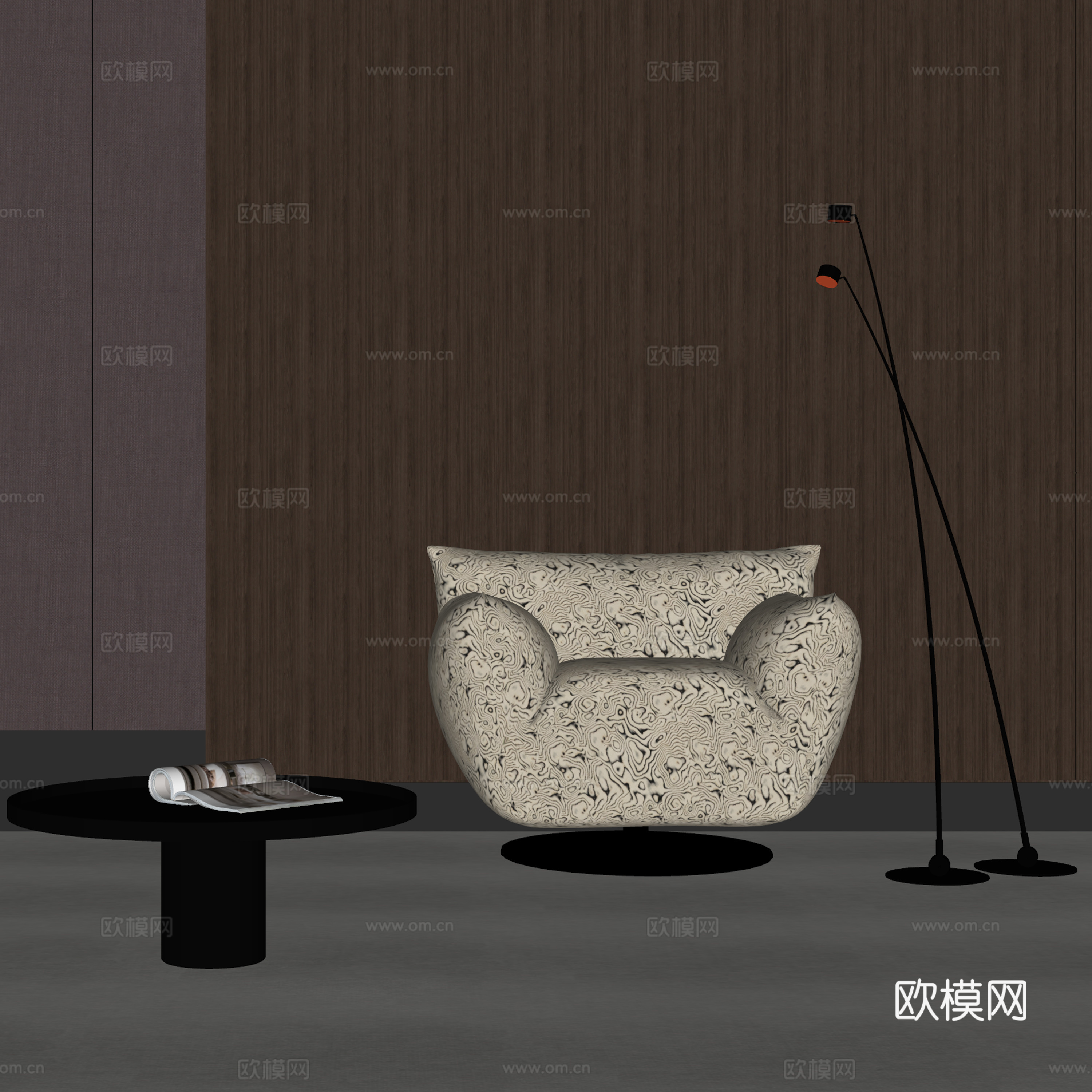 现代休闲椅su模型