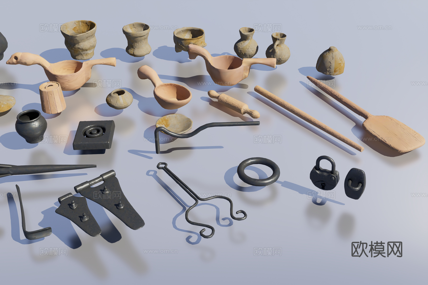 瓦罐铁器3d模型