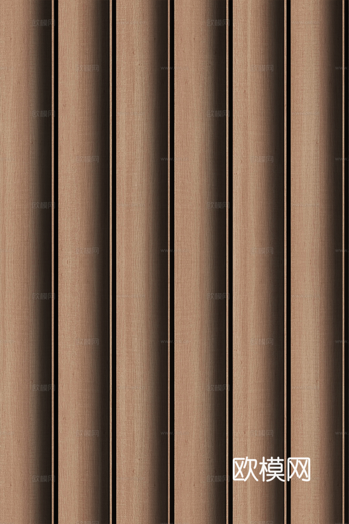 高清木纹格栅长城板下载（渲染图5）