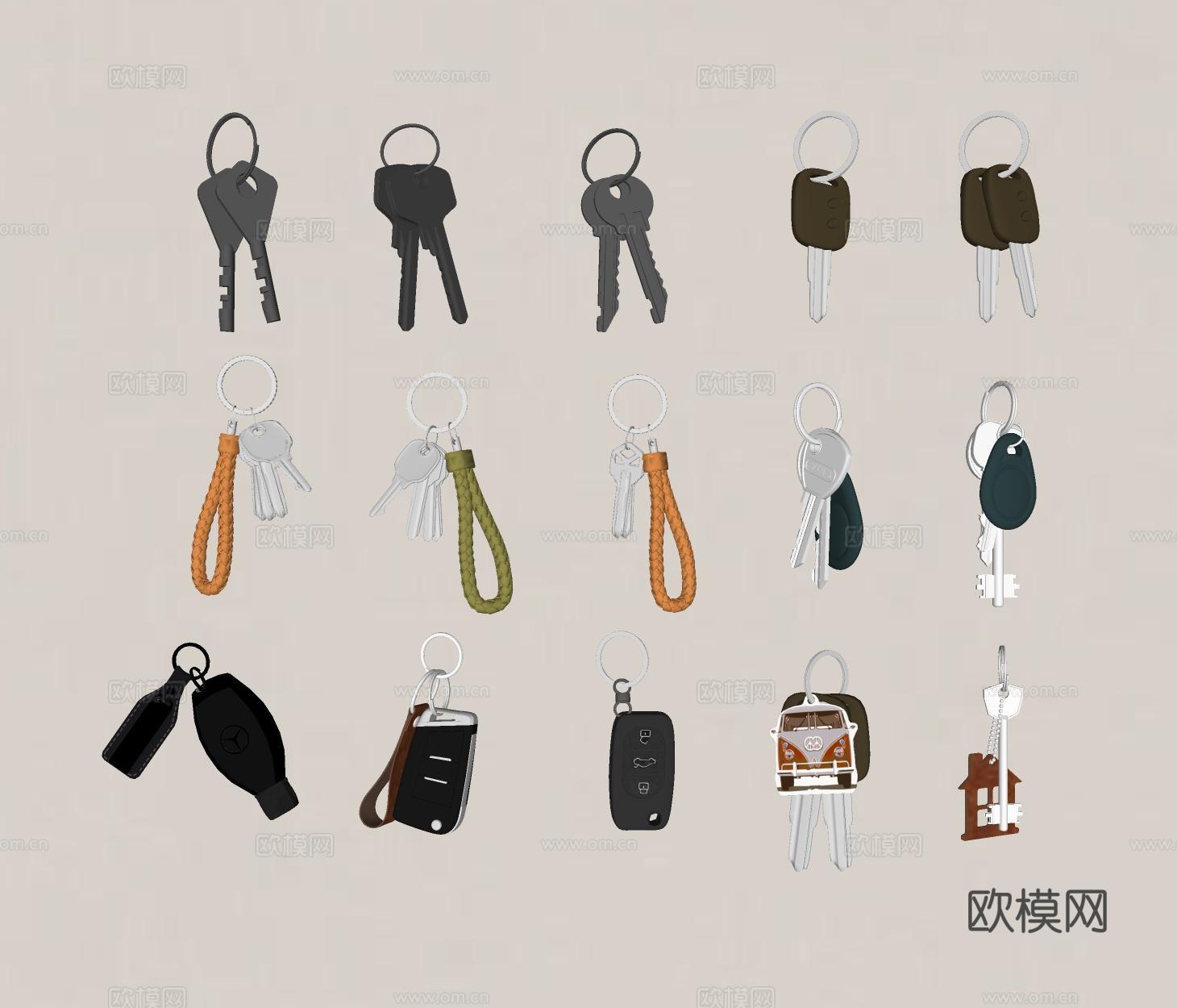现代钥匙扣 汽车钥匙 钥匙挂件su模型
