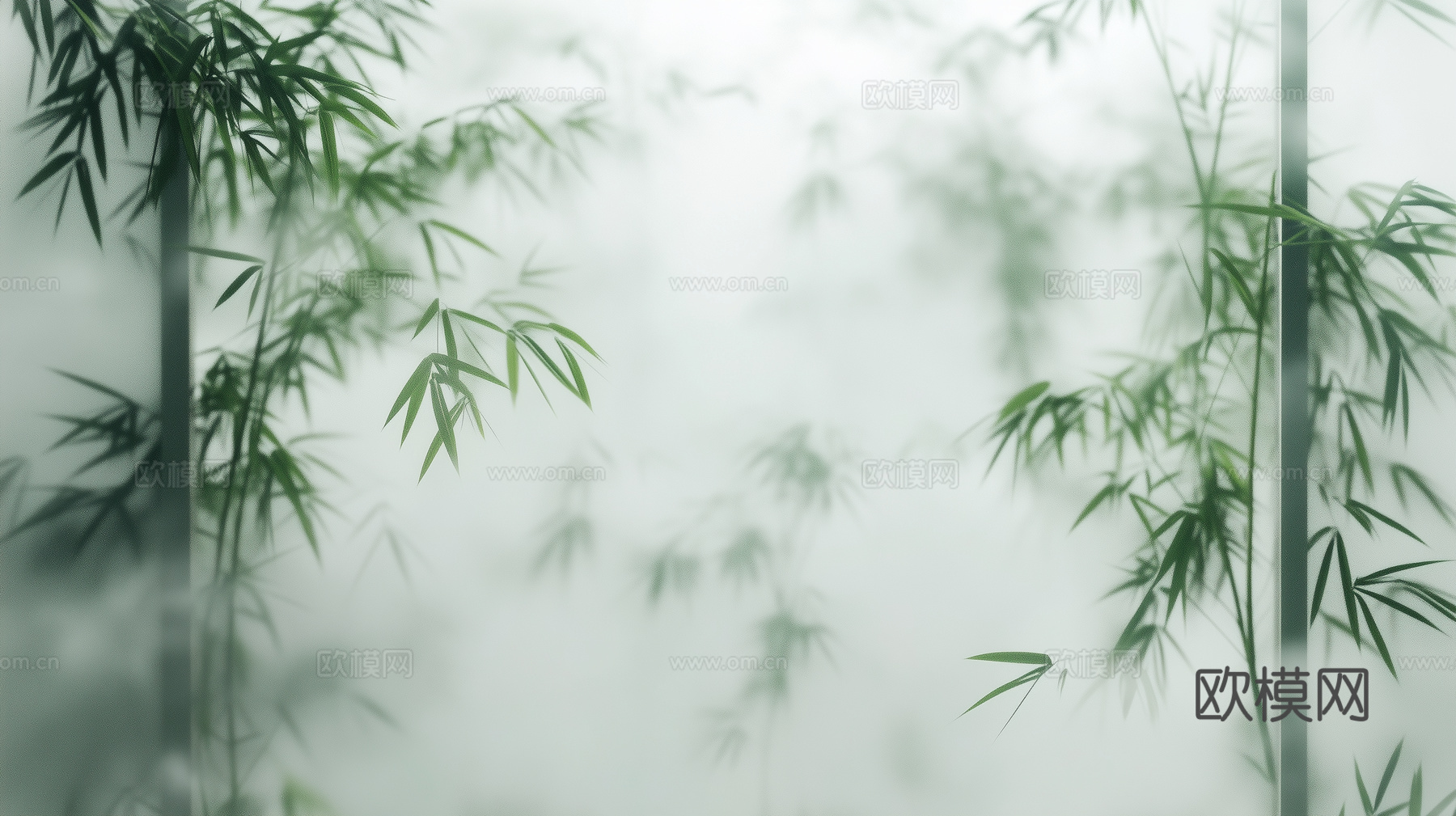 现代新中式杜邦纸_竹子禅意透光膜_透光杜邦纸