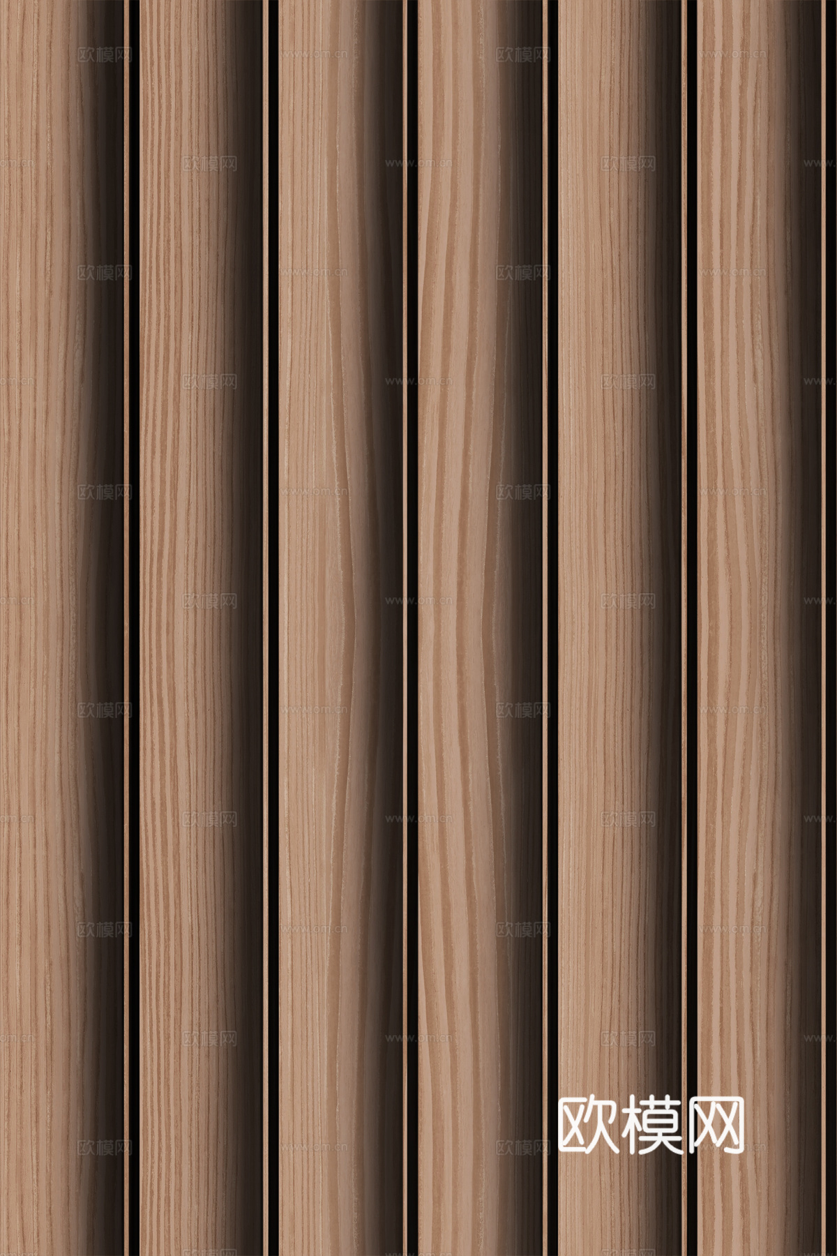高清木纹格栅长城板下载（渲染图1）