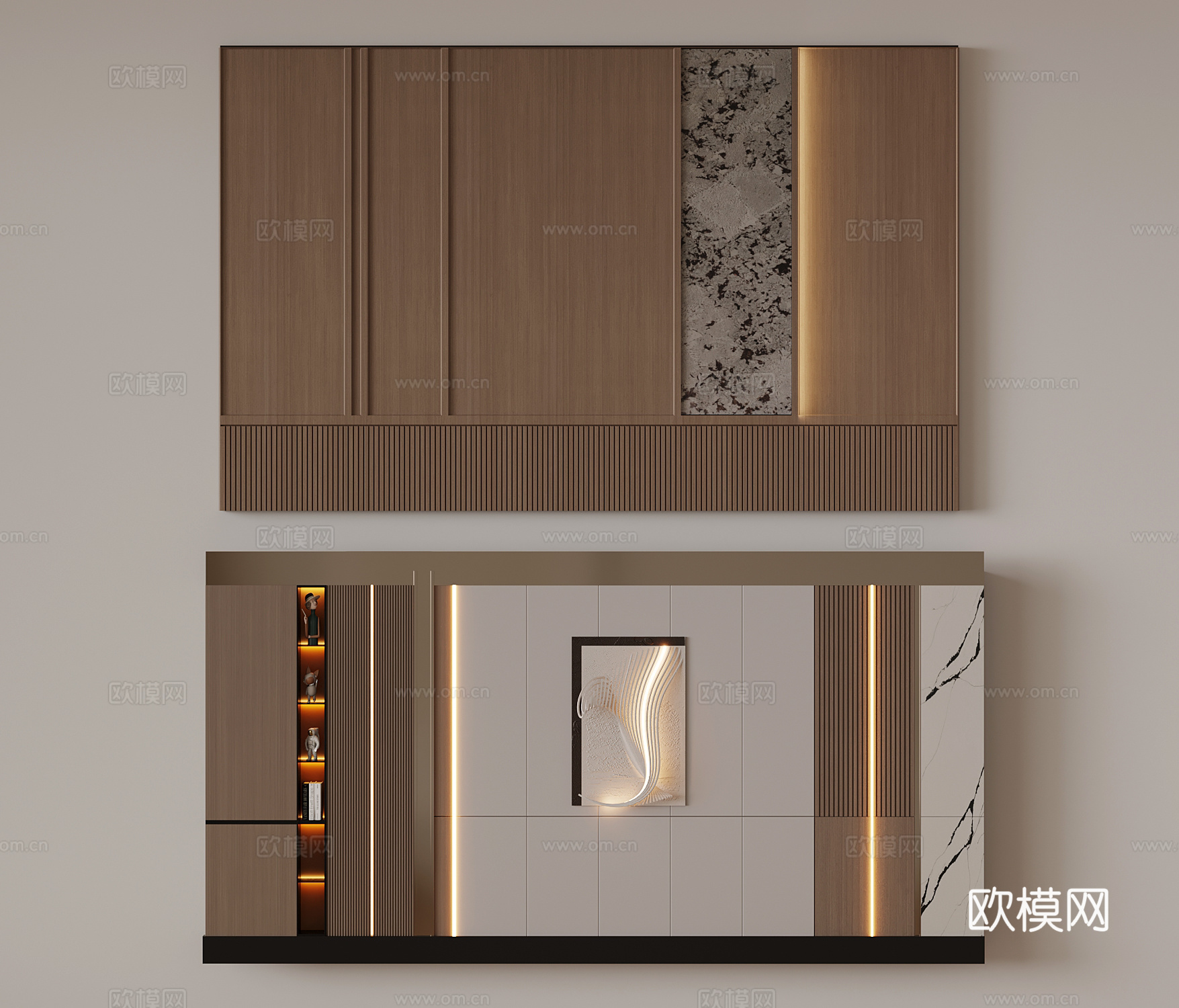 背景墙 新中式背景墙3d模型