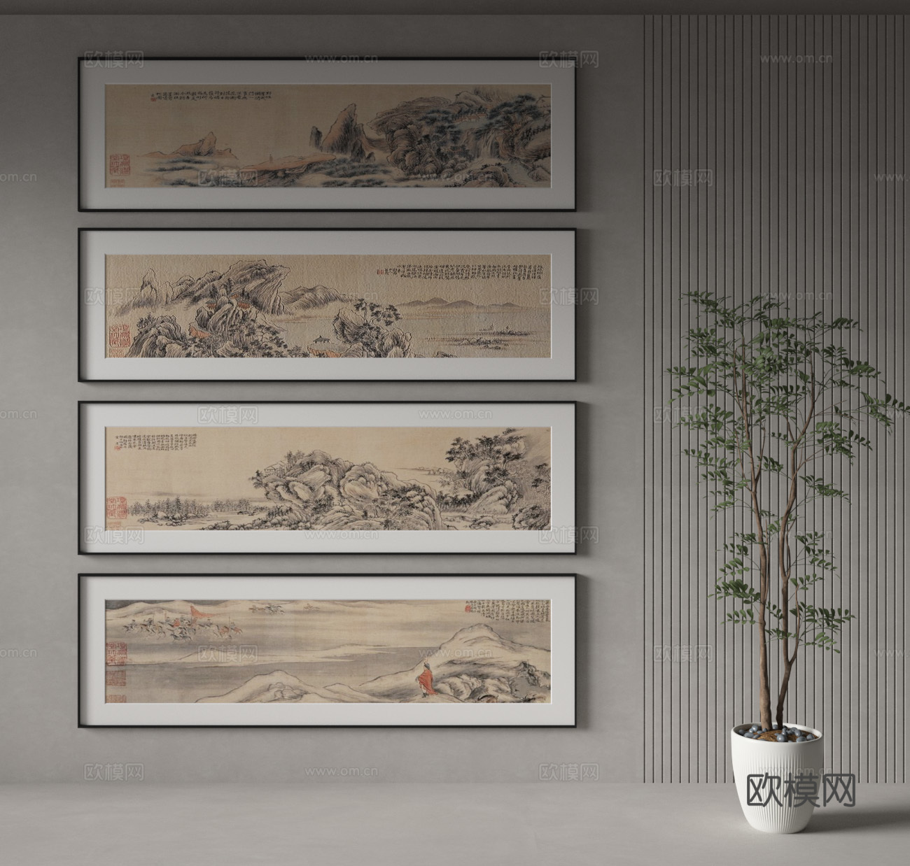 中式装饰画3d模型