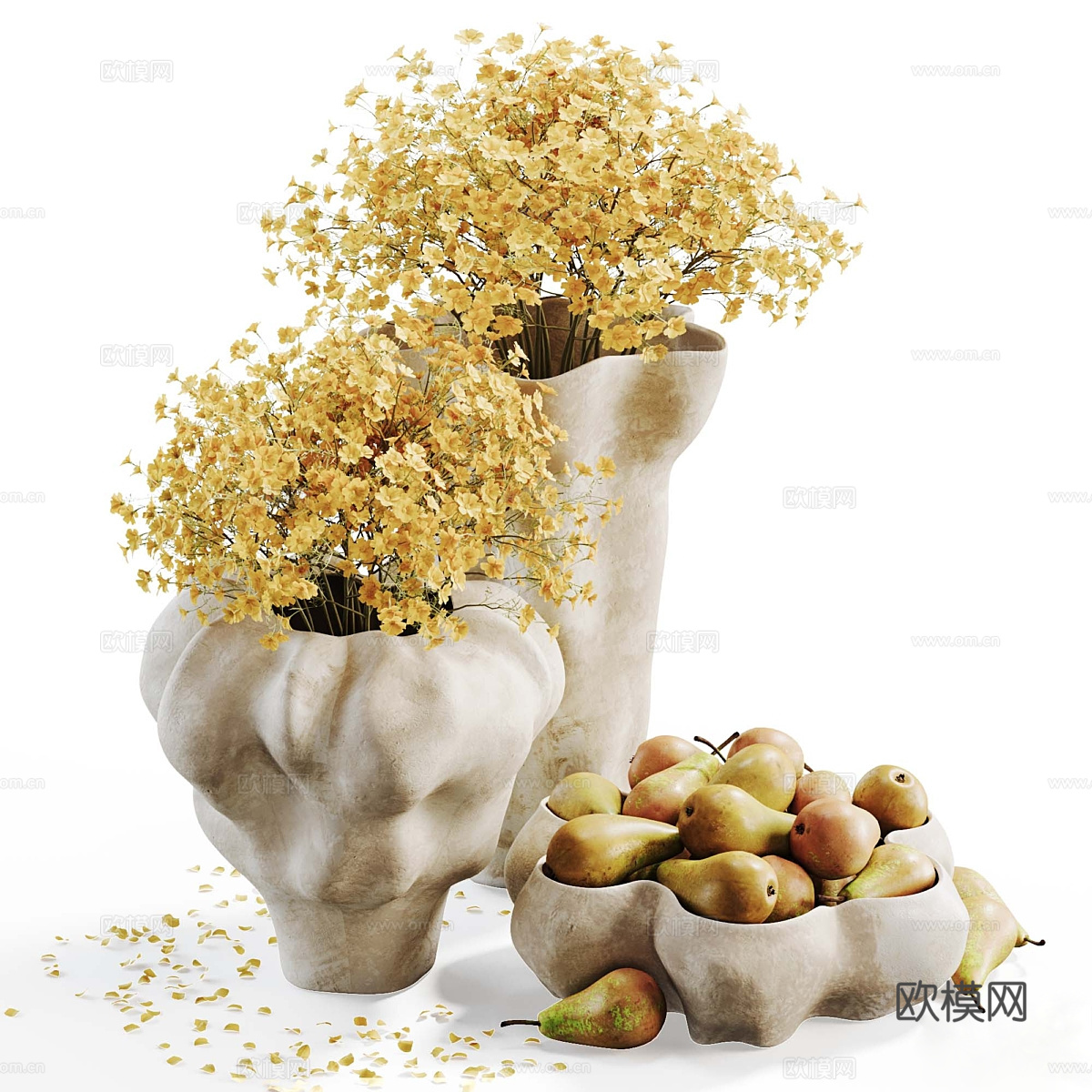 花瓶花卉3d模型