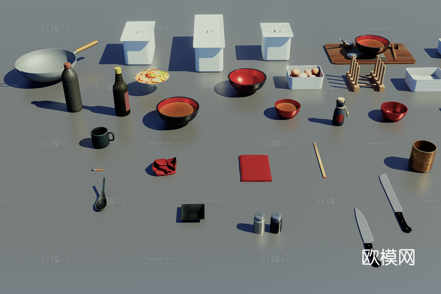 餐具食物3d模型