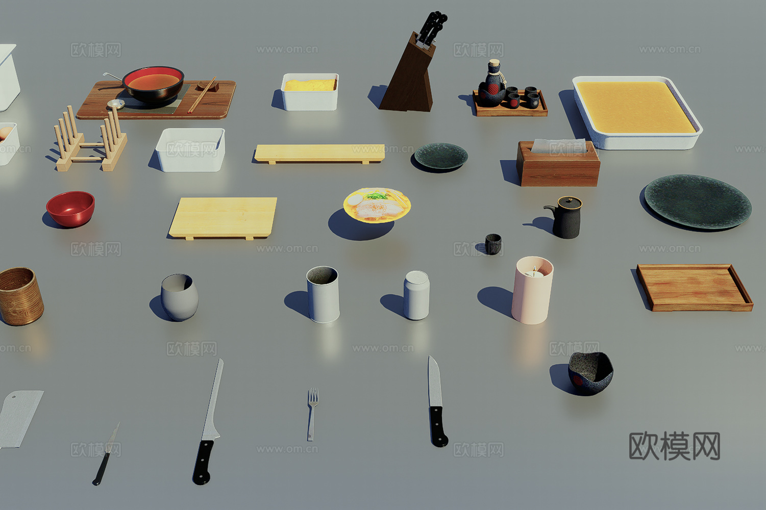 餐具食物3d模型