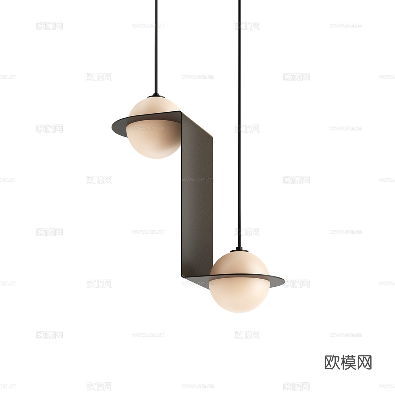 Lambert 现代吊灯 极简吊灯 黑色吊灯 灯泡吊灯3d模型