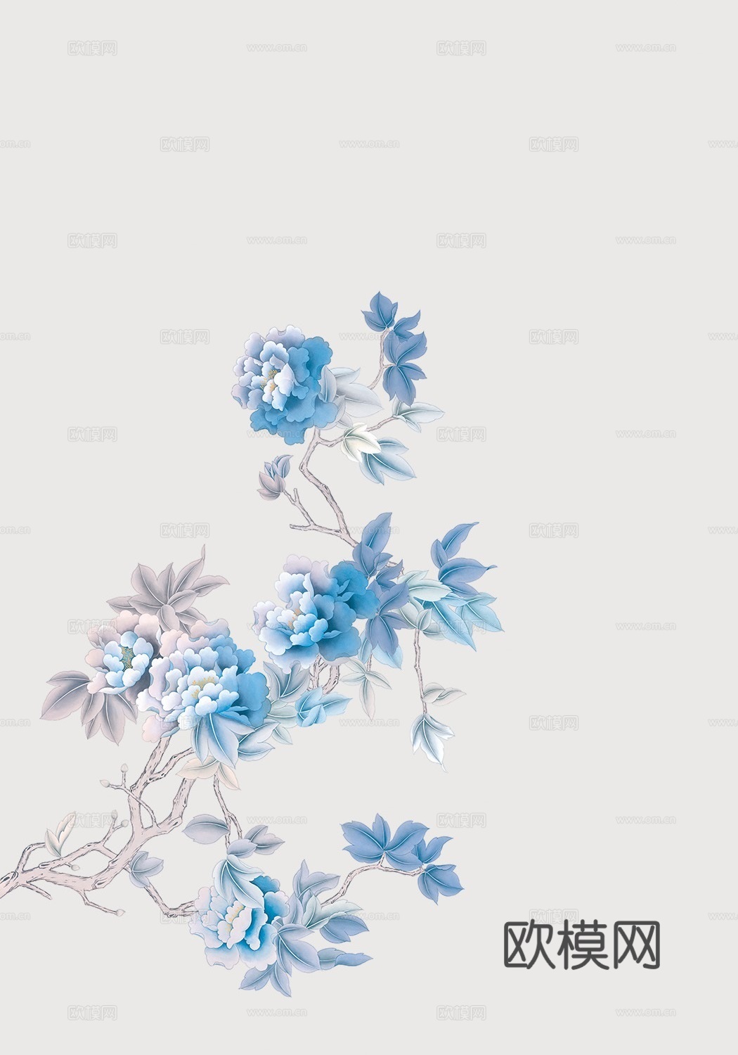 新中式刺绣牡丹花壁纸
