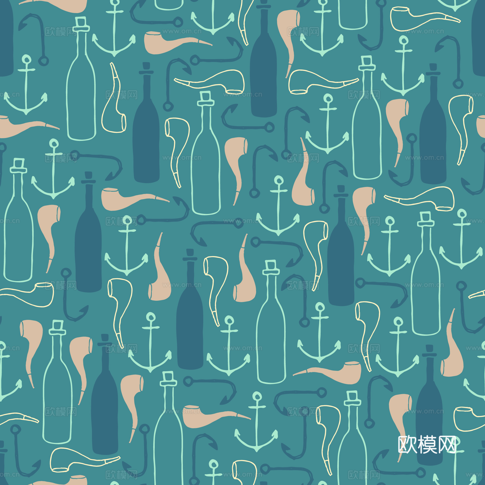 无缝蓝色儿童壁纸
